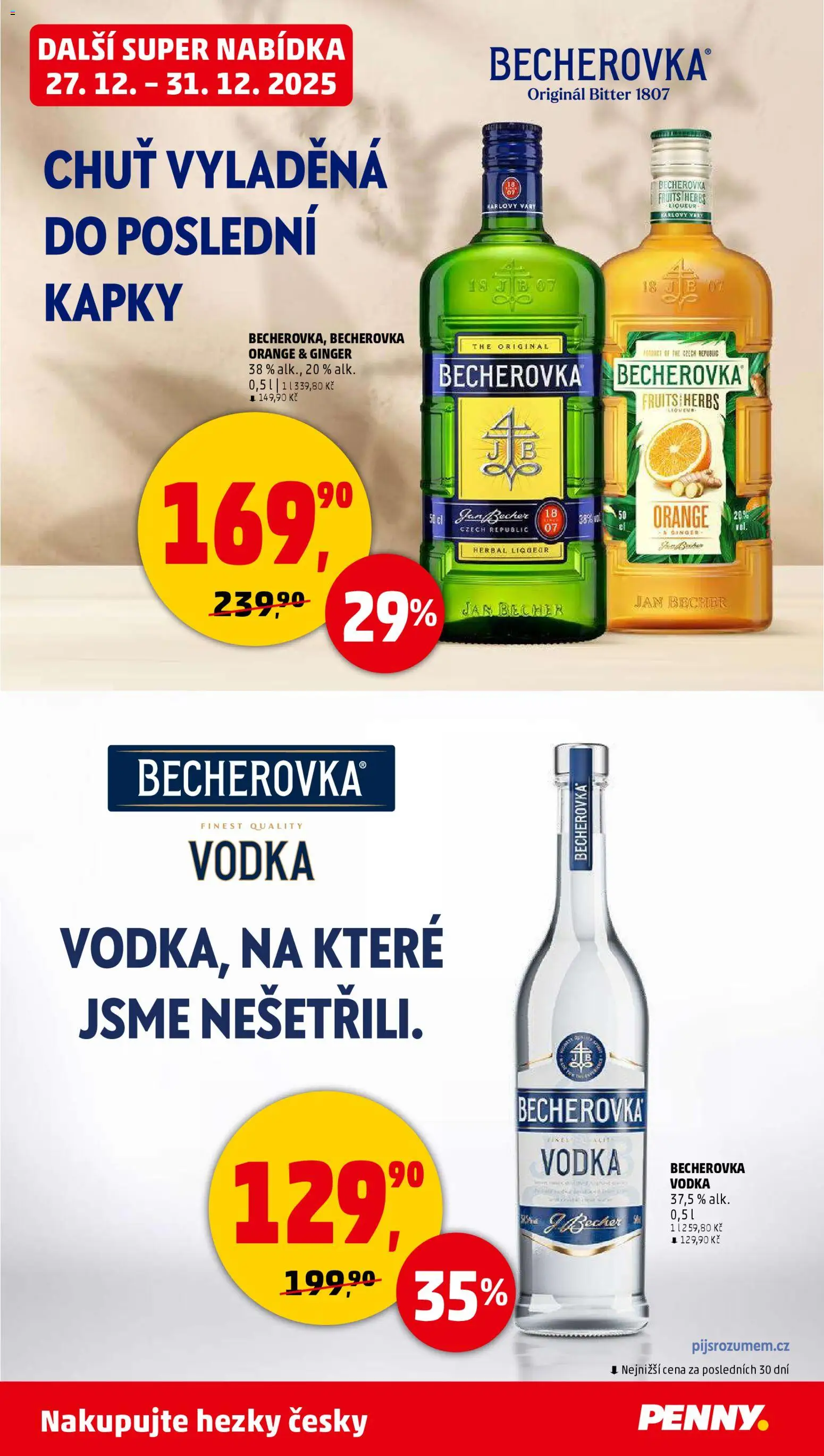 Penny Market leták - Čtvrtečník od 27.12.2025 | Strana: 26 | Produkty: Finest, Vodka, Becherovka
