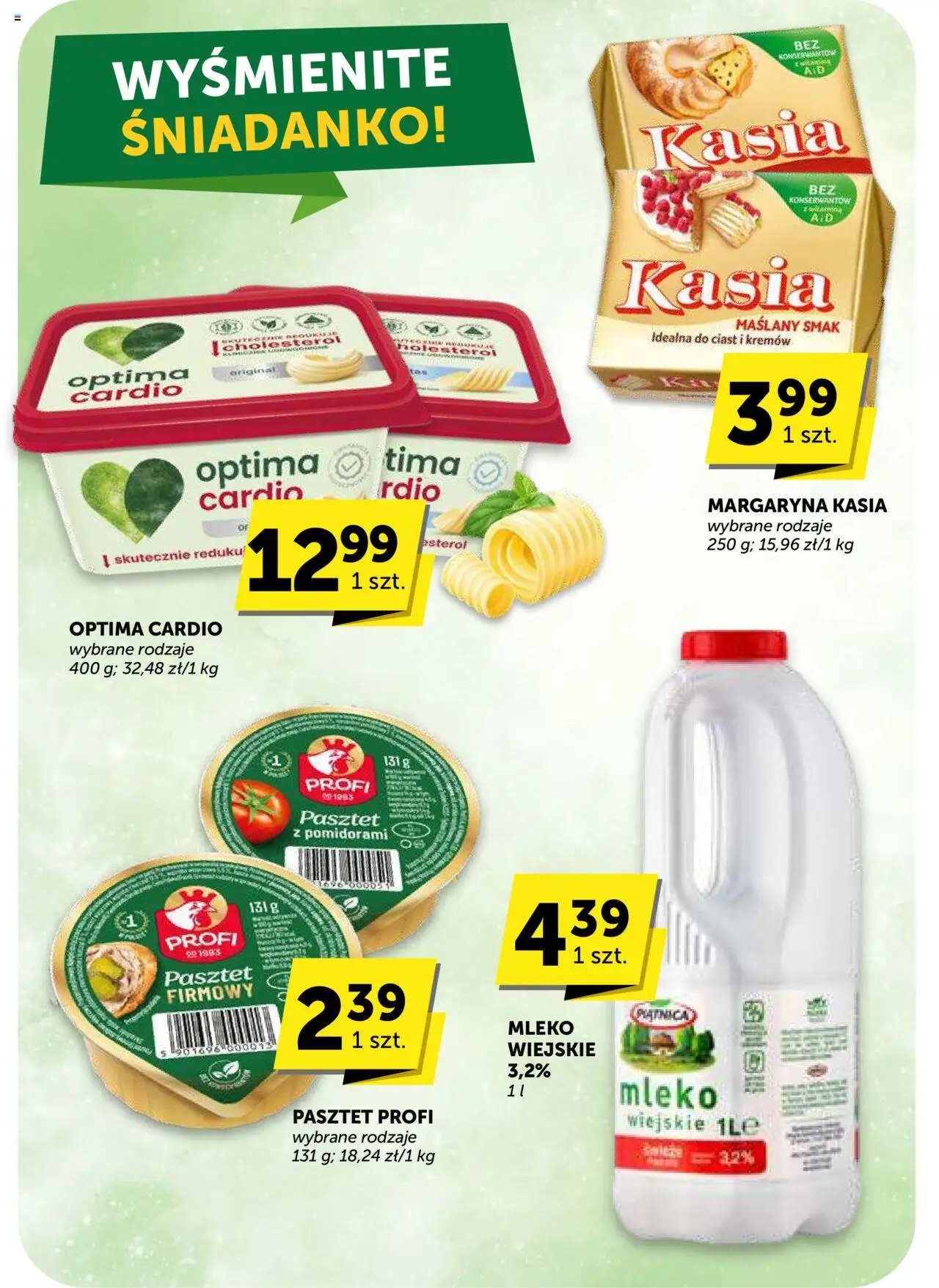 Euro Sklep Gazetka - Market od 02.10.2025 | Strona: 26 | Produkty: Margaryna kasia, Optima cardio, Margaryna, Mleko