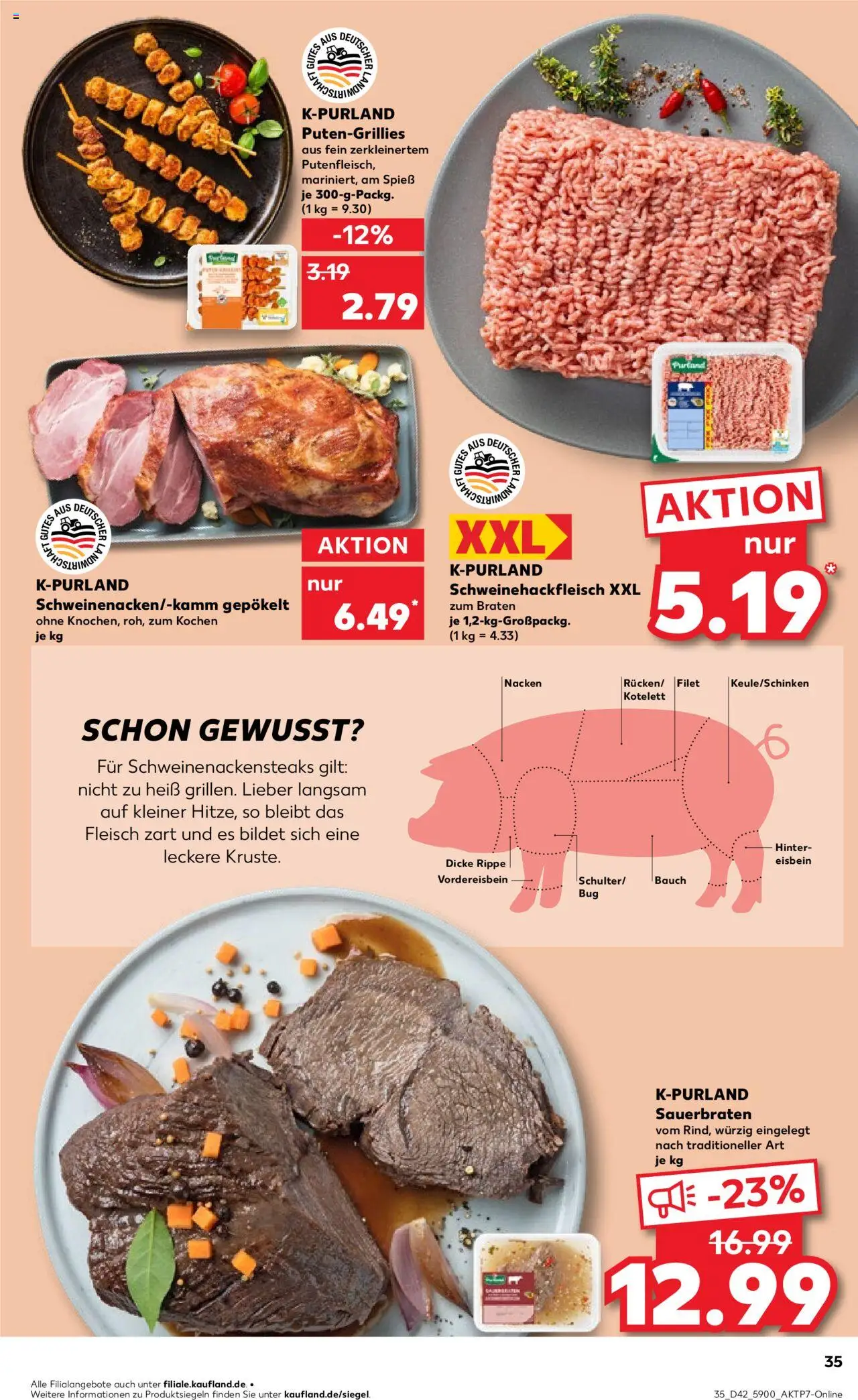 Kaufland prospekt Frankfurt (Oder)	 – gültig ab 16.10.2025 | Seite: 35 | Produkte: Fleisch
