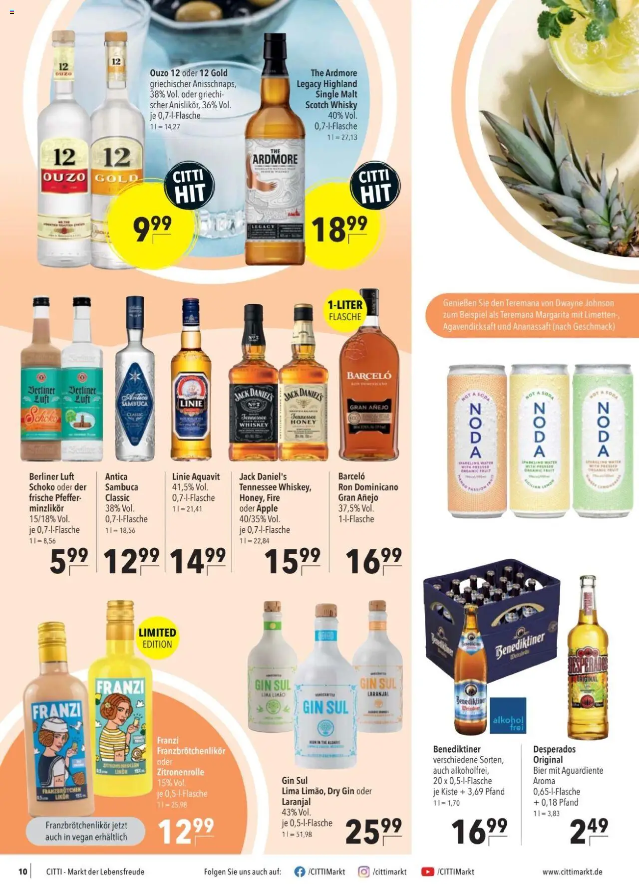 CITTI Tilbudsavis gyldig fra 23.07.2025 | Side: 10 | Produkter: Asas de frango, Gin, Whisky, Søm