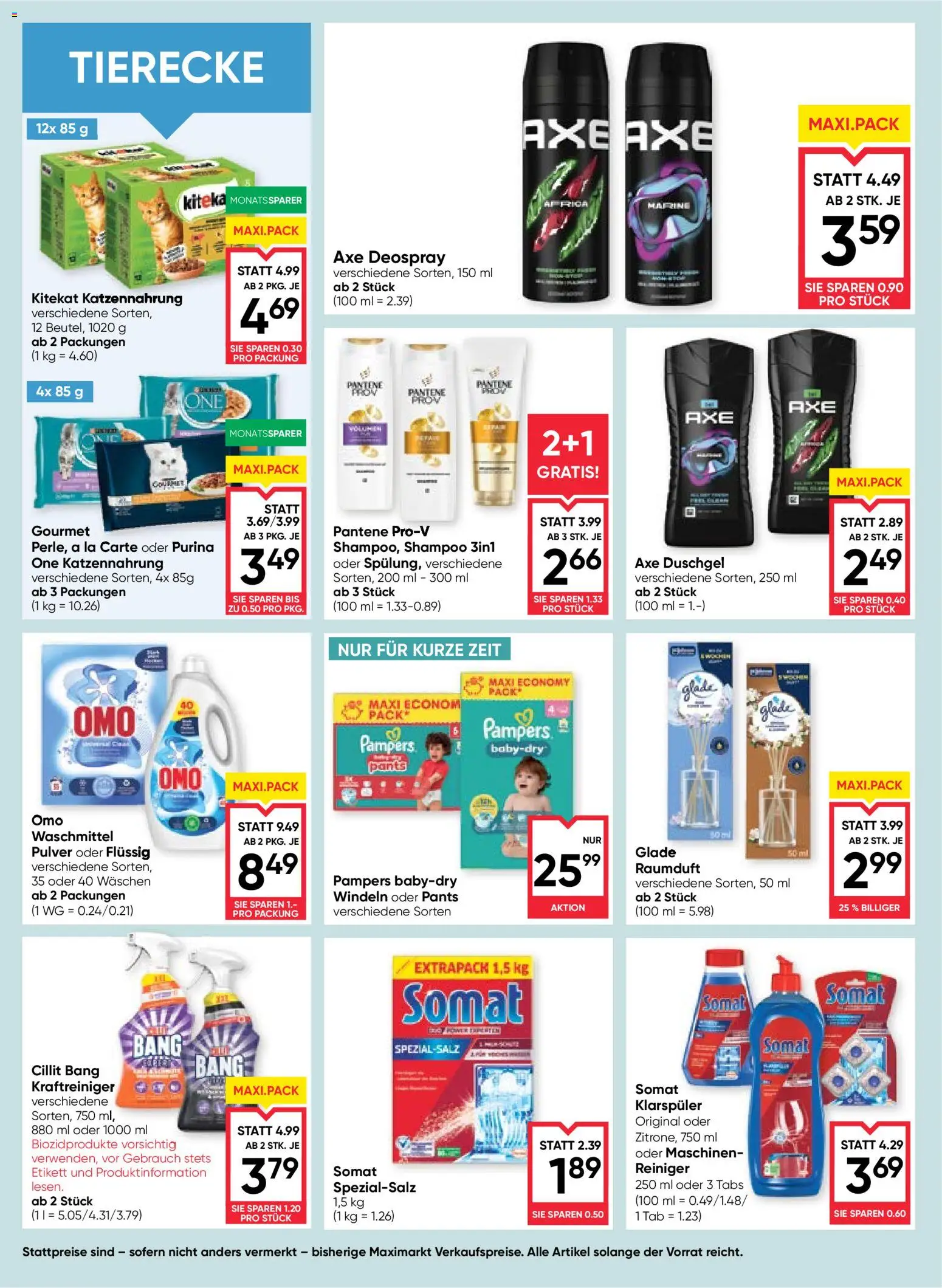 Maximarkt Flugblatt gültig ab 30.10.2025 | Seite: 16 | Produkte: Klarspüler, Pampers, Shampoo, Waschmittel