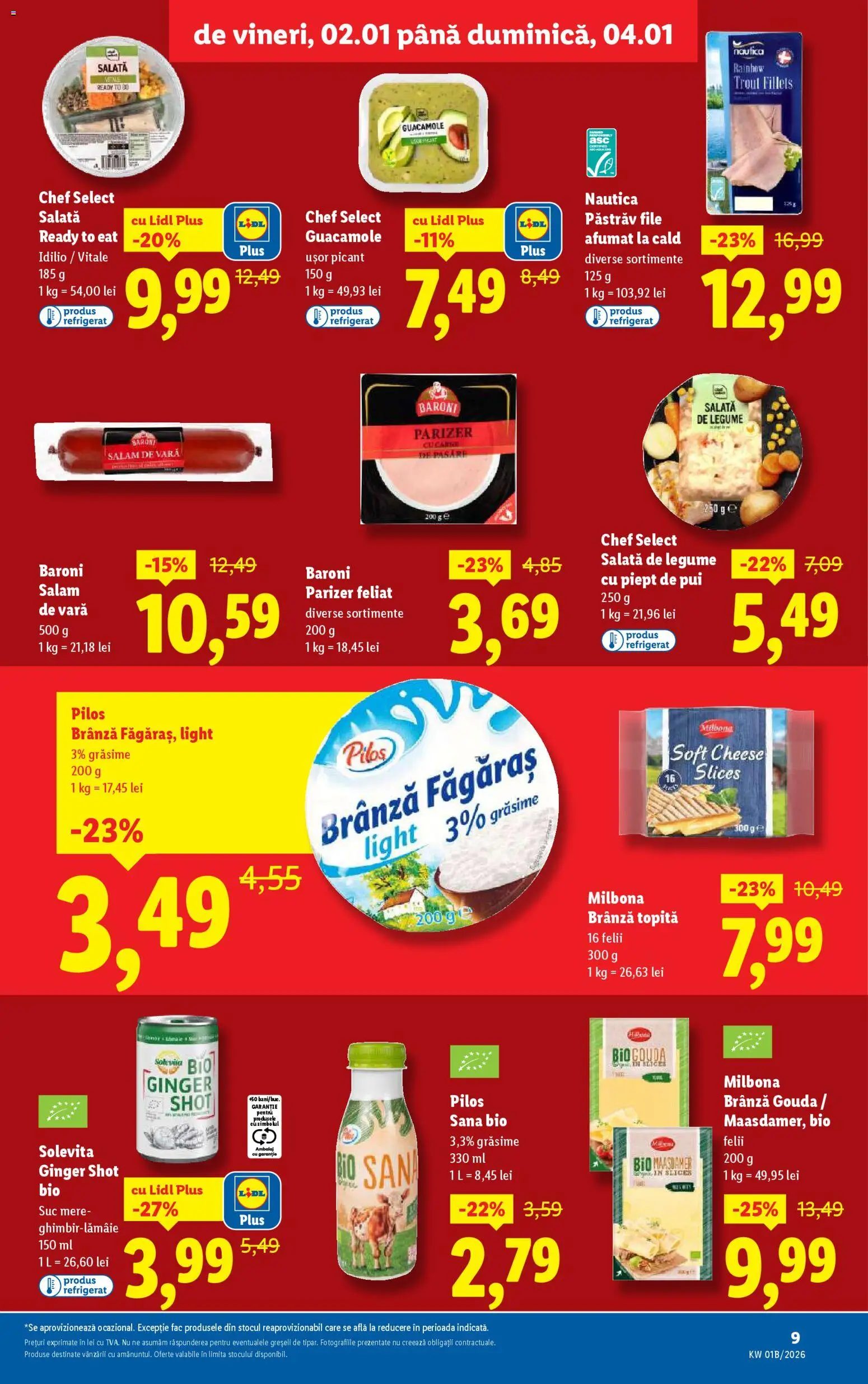 Noul catalog Lidl – valabil de la 02.01.2026 | Pagină: 9 | Produse: Şerit ödül, Brânză, Mere, Salată
