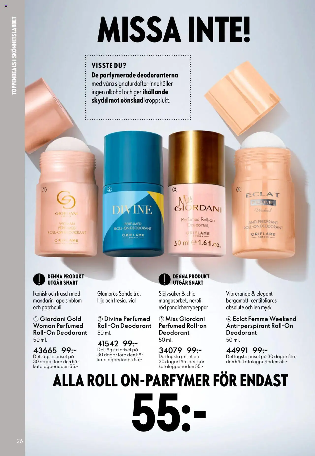 Oriflame reklamblad aktuell från 14.09.2025 | Sida: 26 | Produkter: Deodorant, Antiperspirant