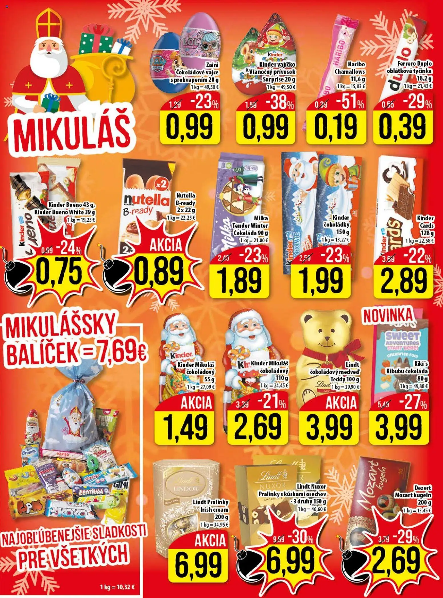 Nové Klas akcie – leták je platný od 09.03.2026 | Strana: 10 | Produkty: Lindt, Kinder, Čokoláda, Milka