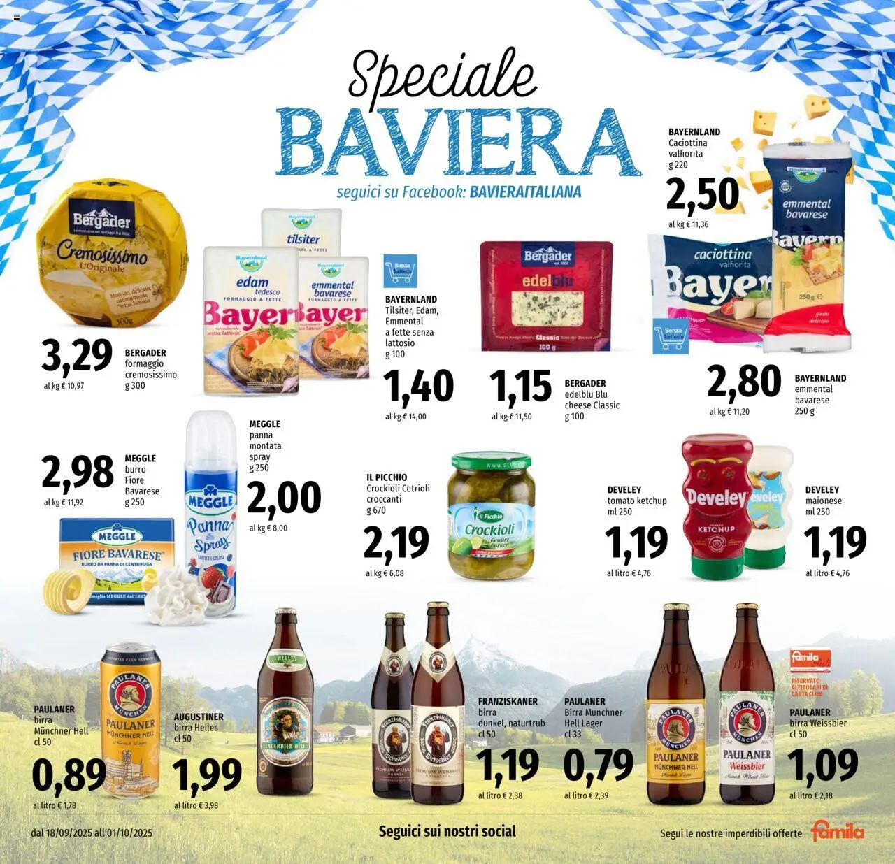 Volantino Famila del 18.09.2025 | Pagina: 9 | Prodotti: Birra, Panna, Maionese, Formaggio