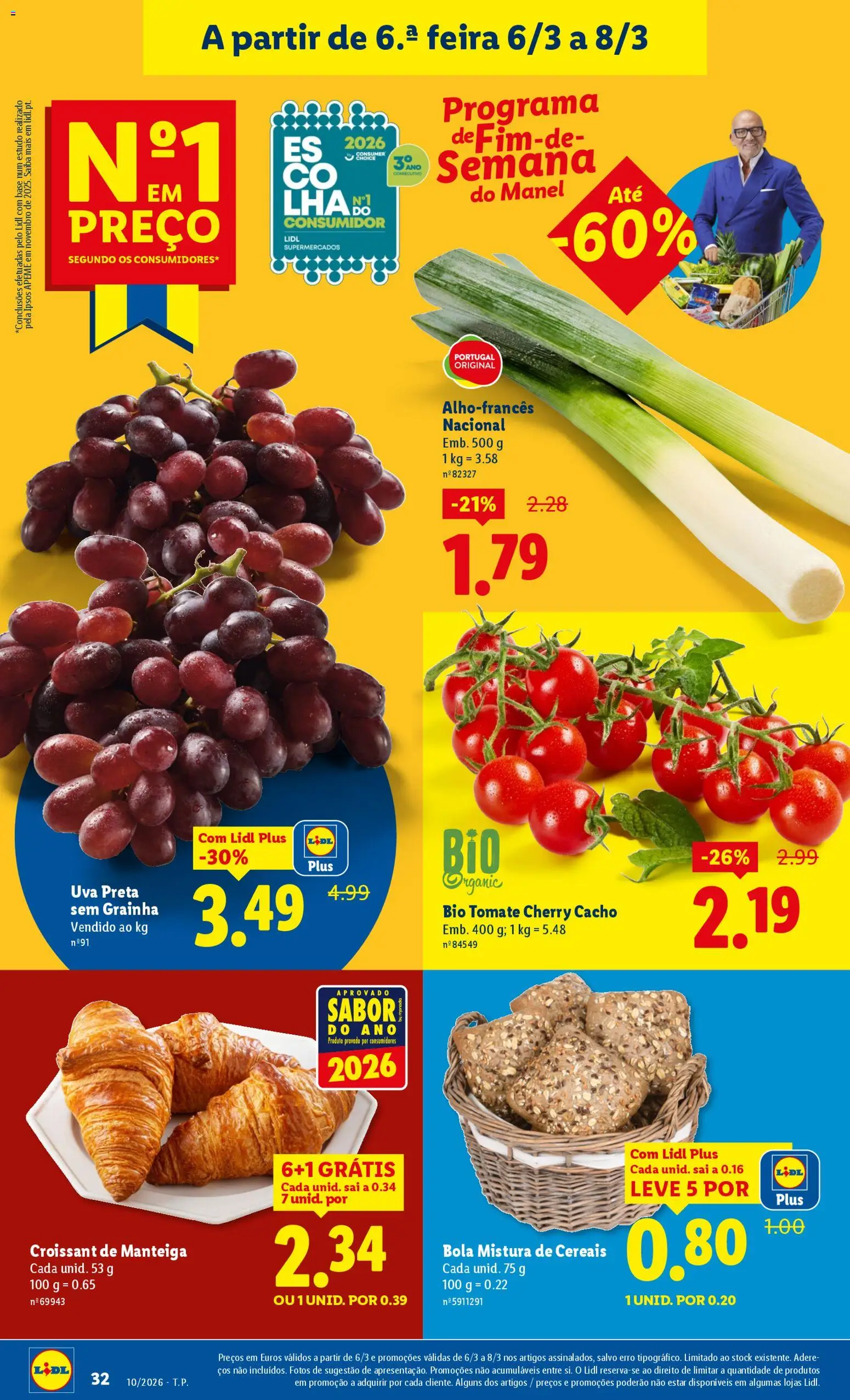 Lidl folheto │ válido de 02.03.2026 | Página: 32 | Produtos: Base, Manteiga, Tomate, Cereais