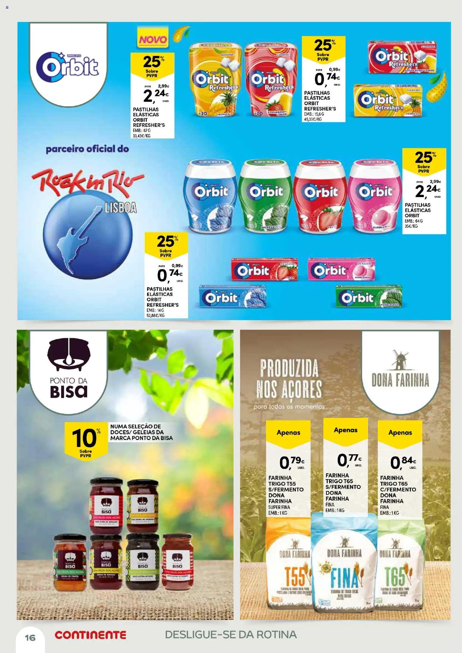 Continente Açores Momentos de pausa │ válido de 21.04.2026 | Página: 16 | Produtos: Farinha de trigo, Doces
