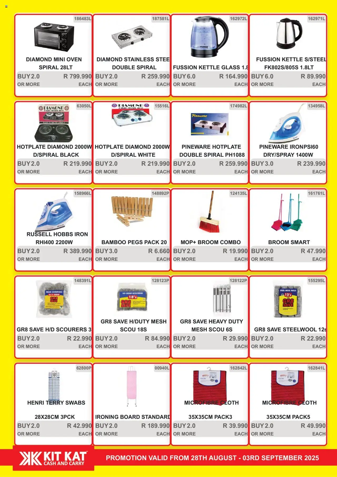 KIT KAT Cash & Carry - Weekly Traders Special │ valid from 28.08.2025 | Page: 32 | Products: Kettle, Broom, Mop, Steel wool