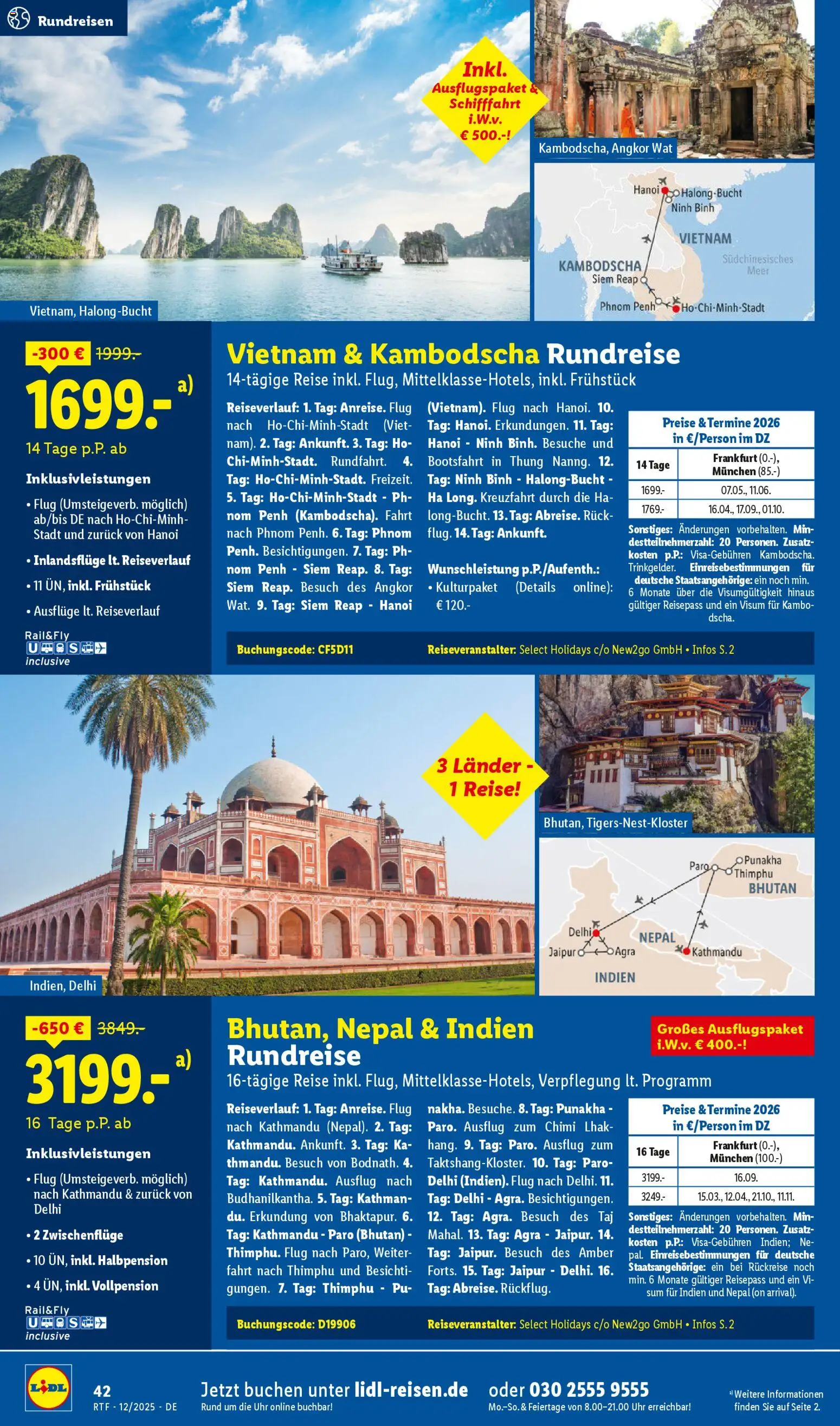 Lidl Reisen Dezember/Januar Reise-Highlights – gültig ab 12.12.2025 | Seite: 42 | Produkte: Uhr