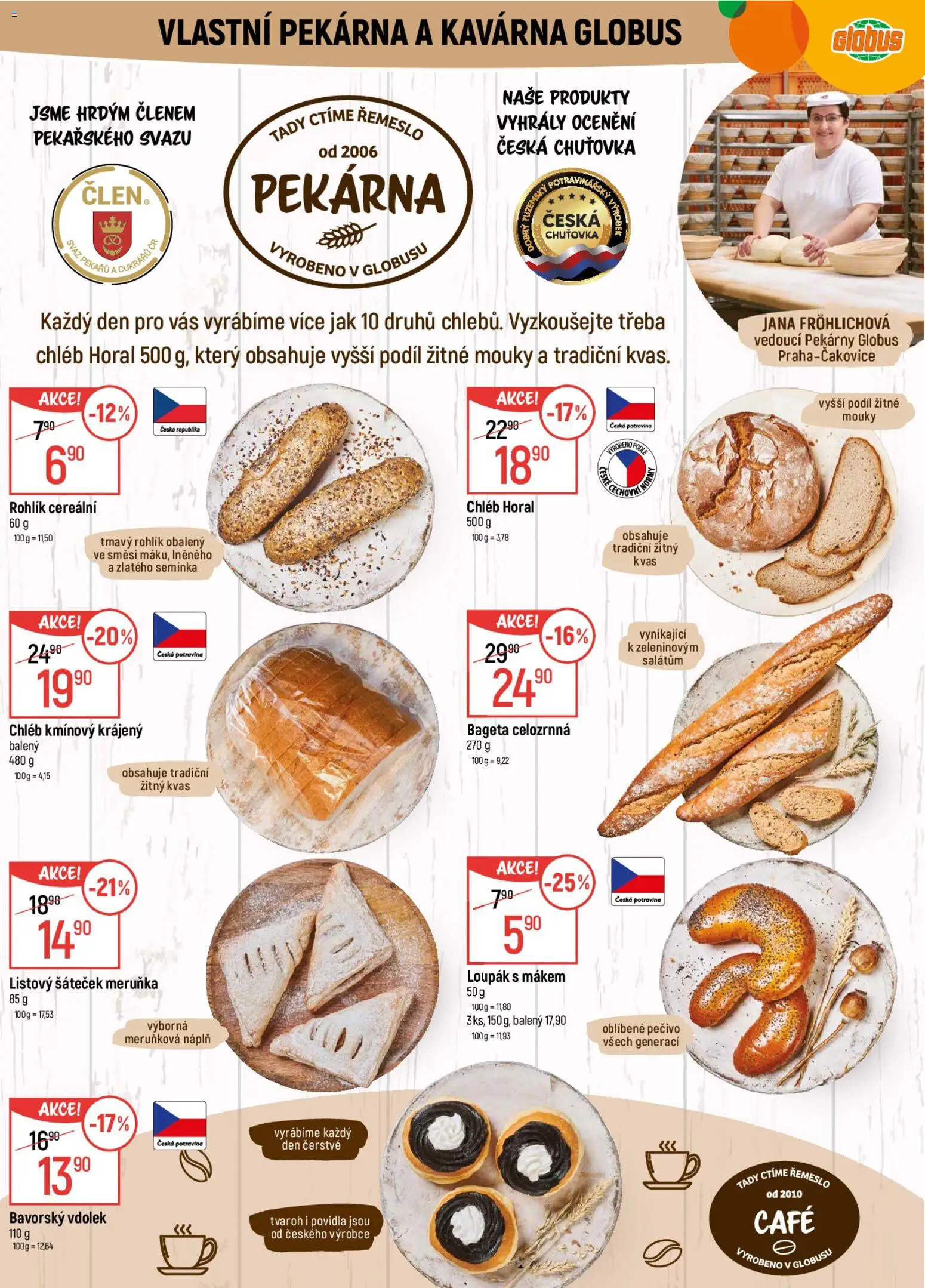 Globus leták od 07.01.2026 | Strana: 8 | Produkty: Globus, Rohlík, Tvaroh, Bageta