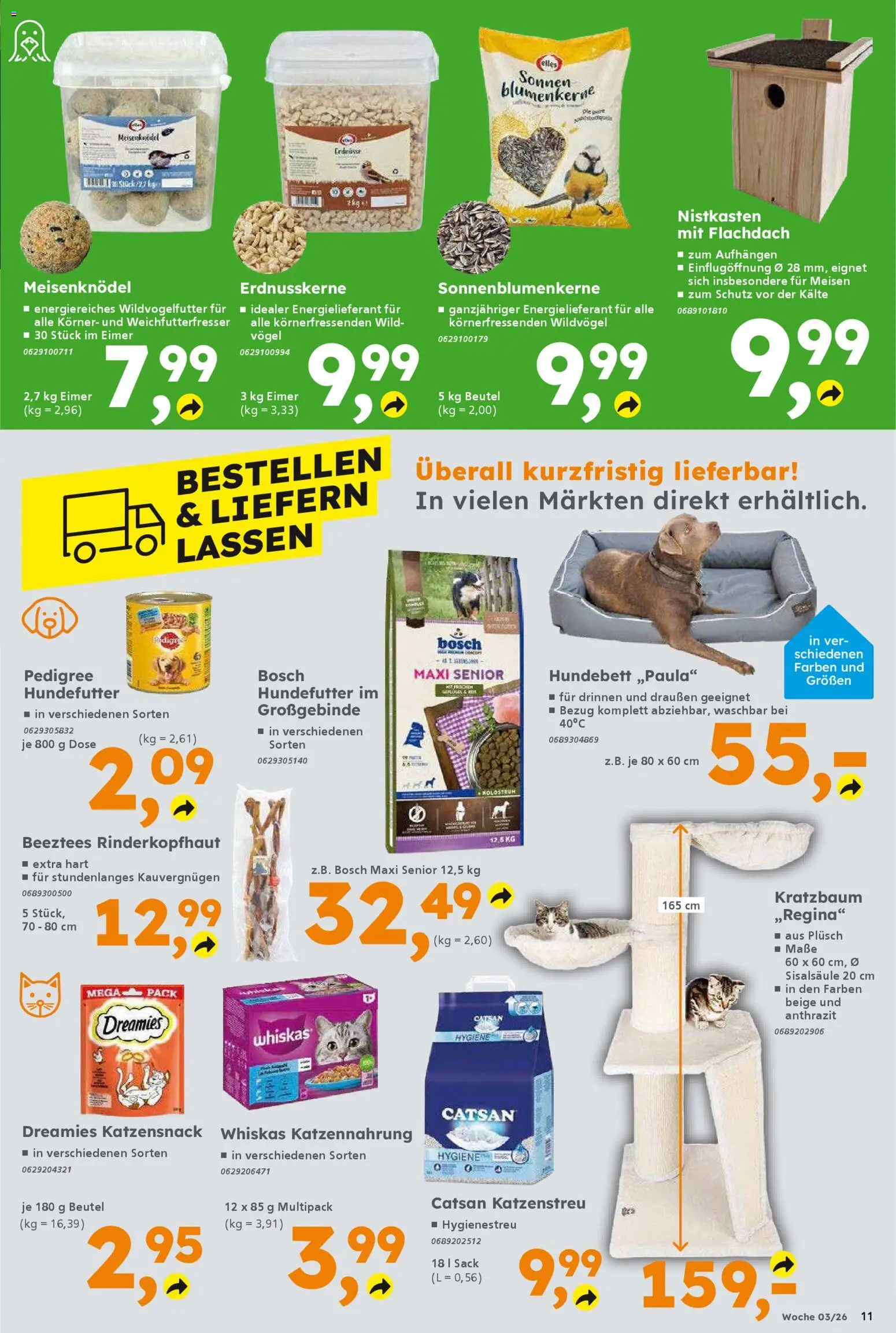 Globus Baumarkt prospekt Zweibrücken	 – gültig ab 11.01.2026 | Seite: 11 | Produkte: Catsan, Bosch, Erdnüsse, Pedigree