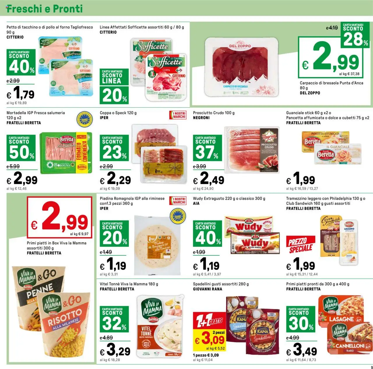 Volantino Iper del 12.09.2025 | Pagina: 11 | Prodotti: Pollo, Pancetta, Ragú, Piadina