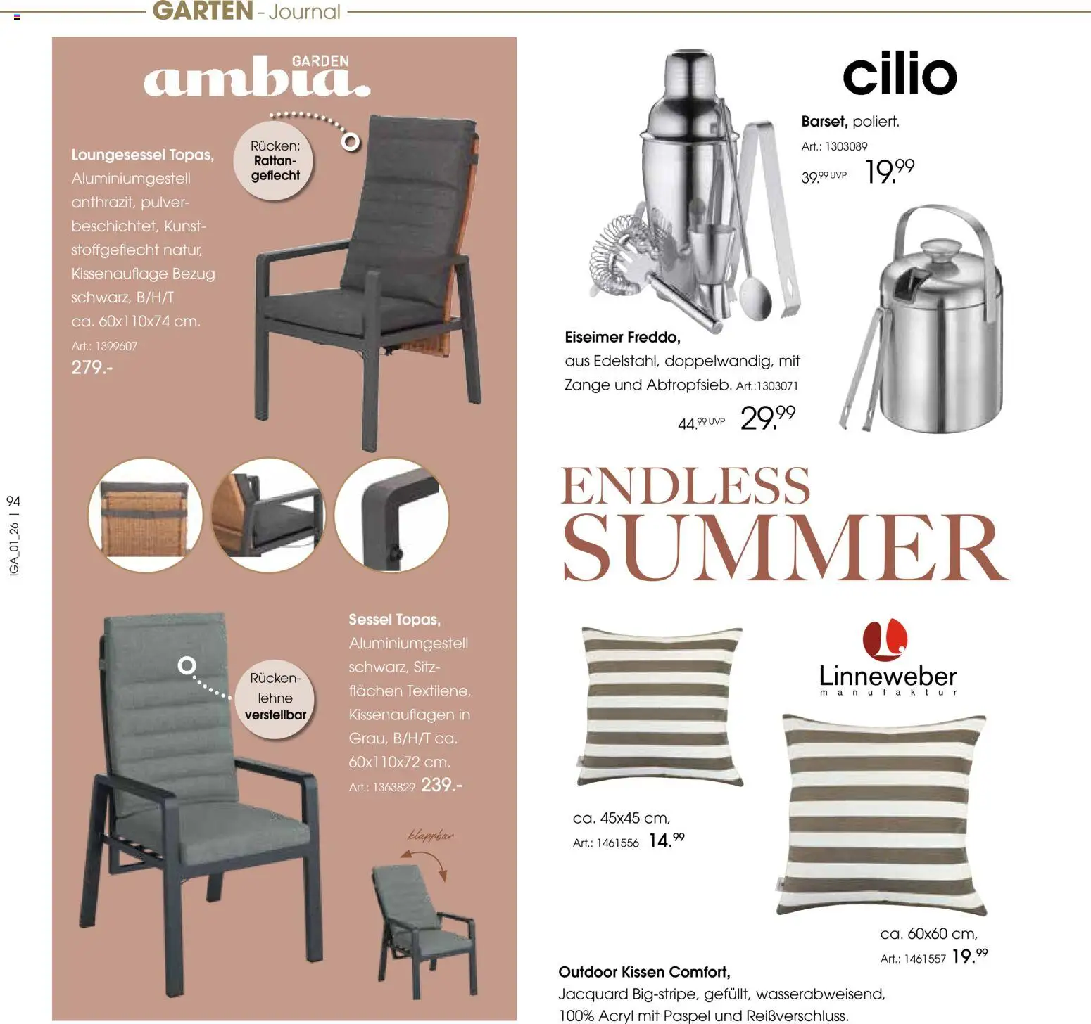 Zurbrüggen Sommer 2026 – gültig ab 19.03.2026 | Seite: 94 | Produkte: Kissen, Sessel