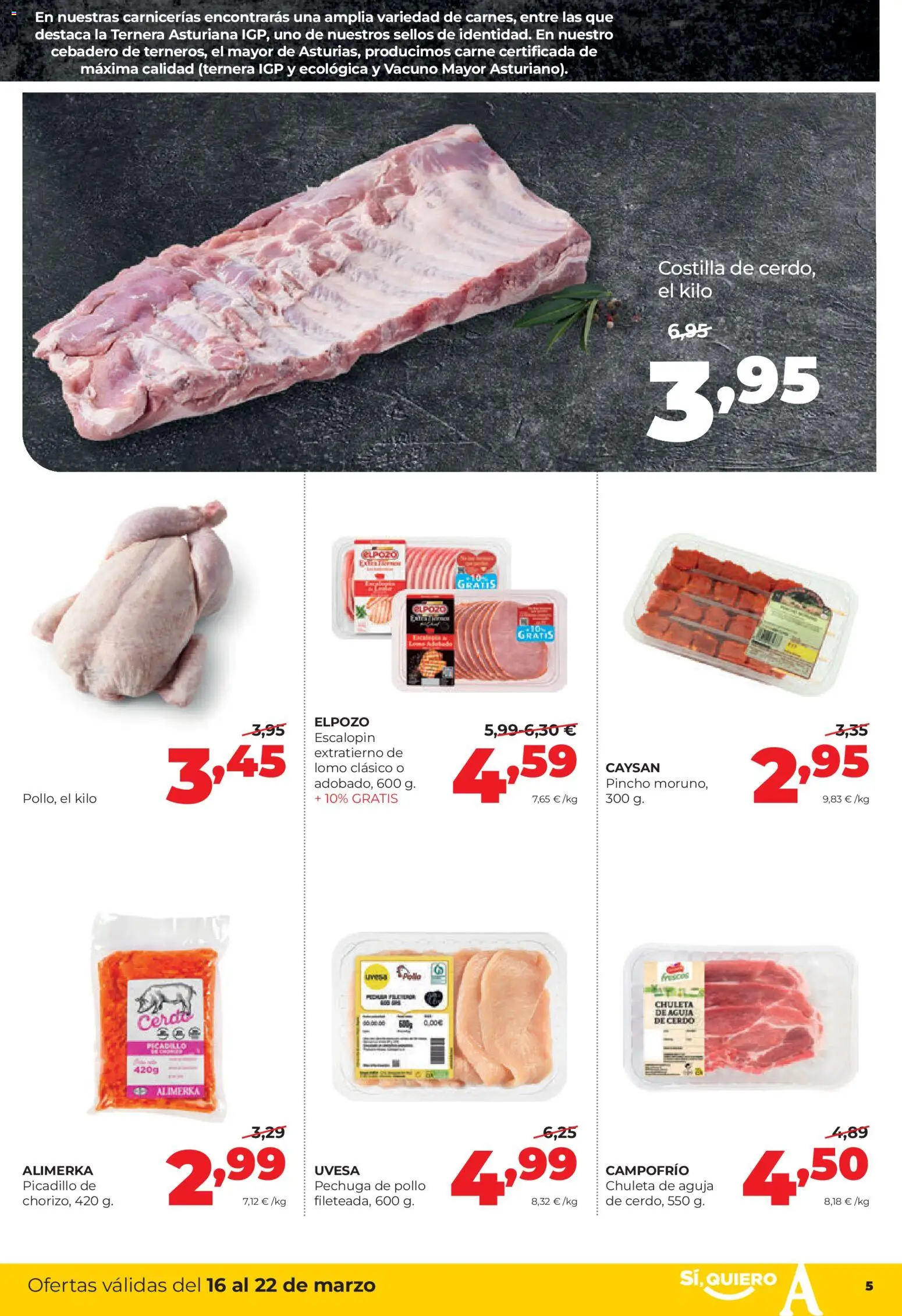 Alimerka folleto Castilla y León │ válido desde el 16.03.2026 | Página: 5 | Productos: Cerdo