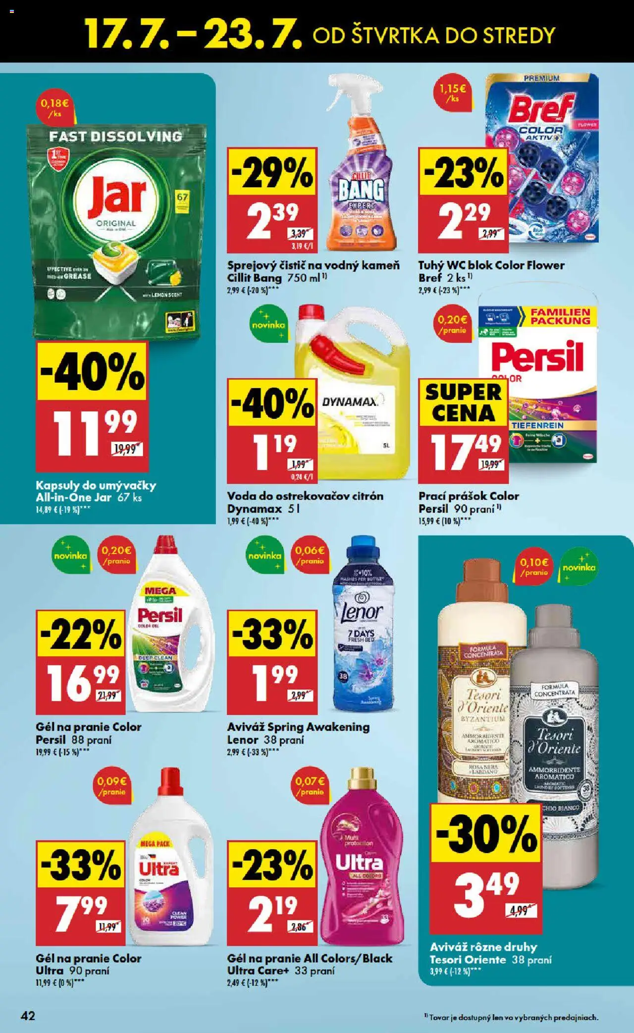 Biedronka leták │ platný od 17.07.2025 | Strana: 42 | Produkty: Prací prášok, Wc blok, Jar, Lenor