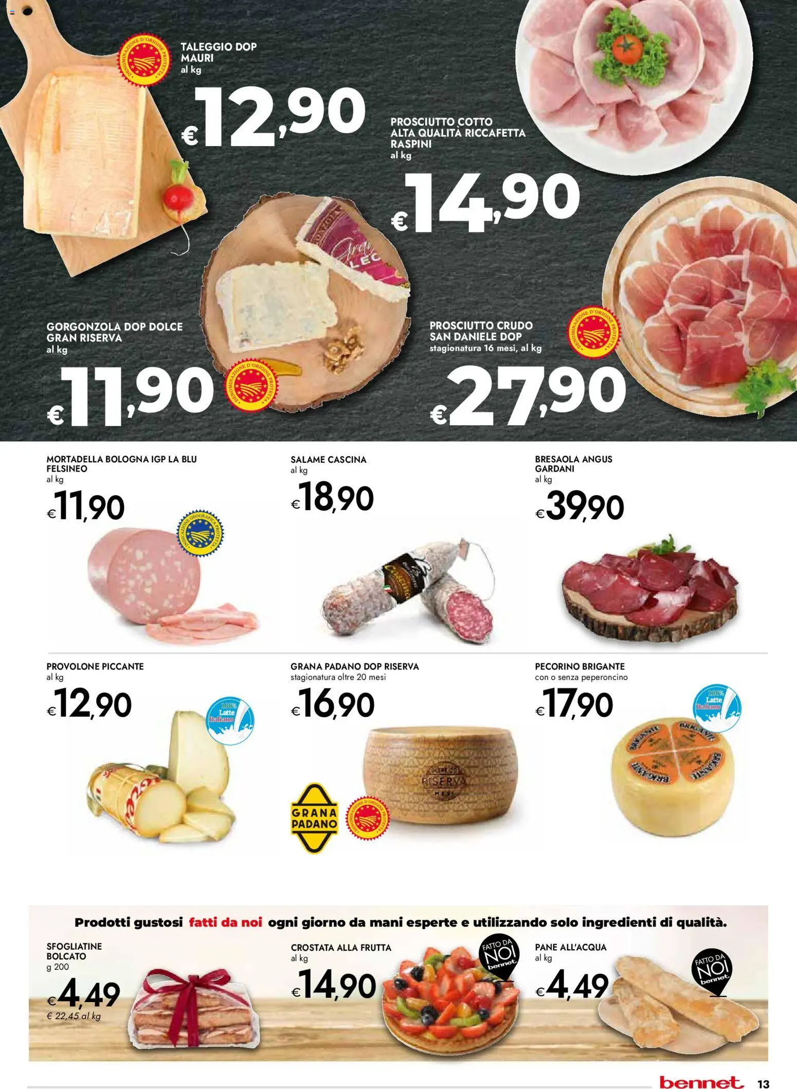Volantino bennet del 12.03.2026 | Pagina: 13 | Prodotti: Prosciutto Cotto, Frutta, Prosciutto, Grana Padano