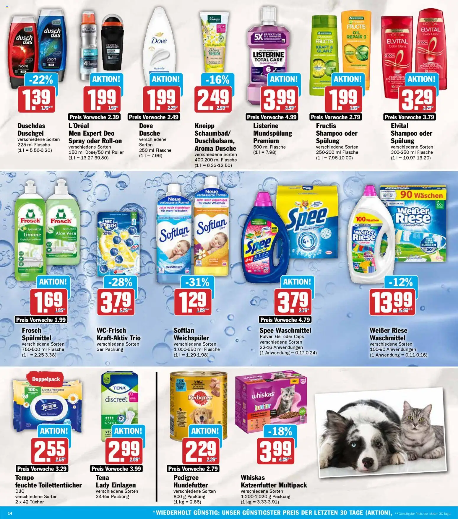 AEZ Prospekt 	 – gültig ab 26.01.2026 | Seite: 14 | Produkte: Katzenfutter, Dusche, Weichspüler, Listerine