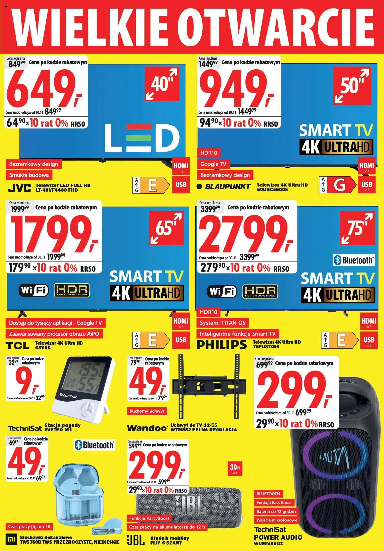 Mediaexpert Gazetka - Wielkie otwarcie Rzeszów od 20.11.2025 | Strona: 2 | Produkty: Telewizor, Audio, Słuchawki, Bateria