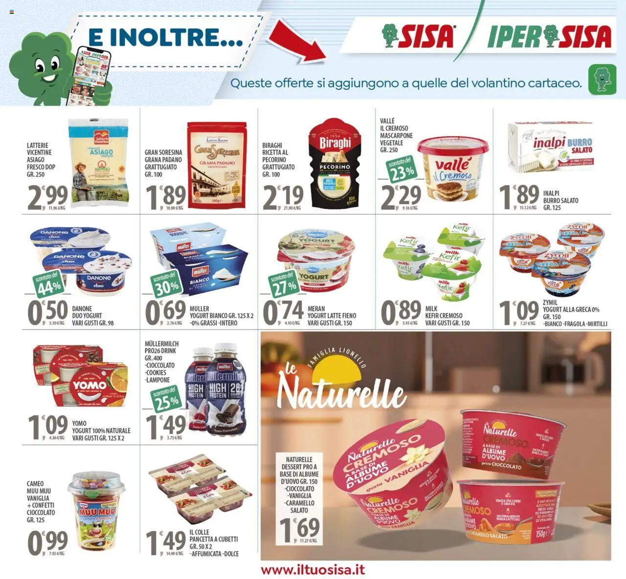 Volantino SISA del 21.08.2025 | Pagina: 20 | Prodotti: Latte, Lampone, Mascarpone, Pecorino