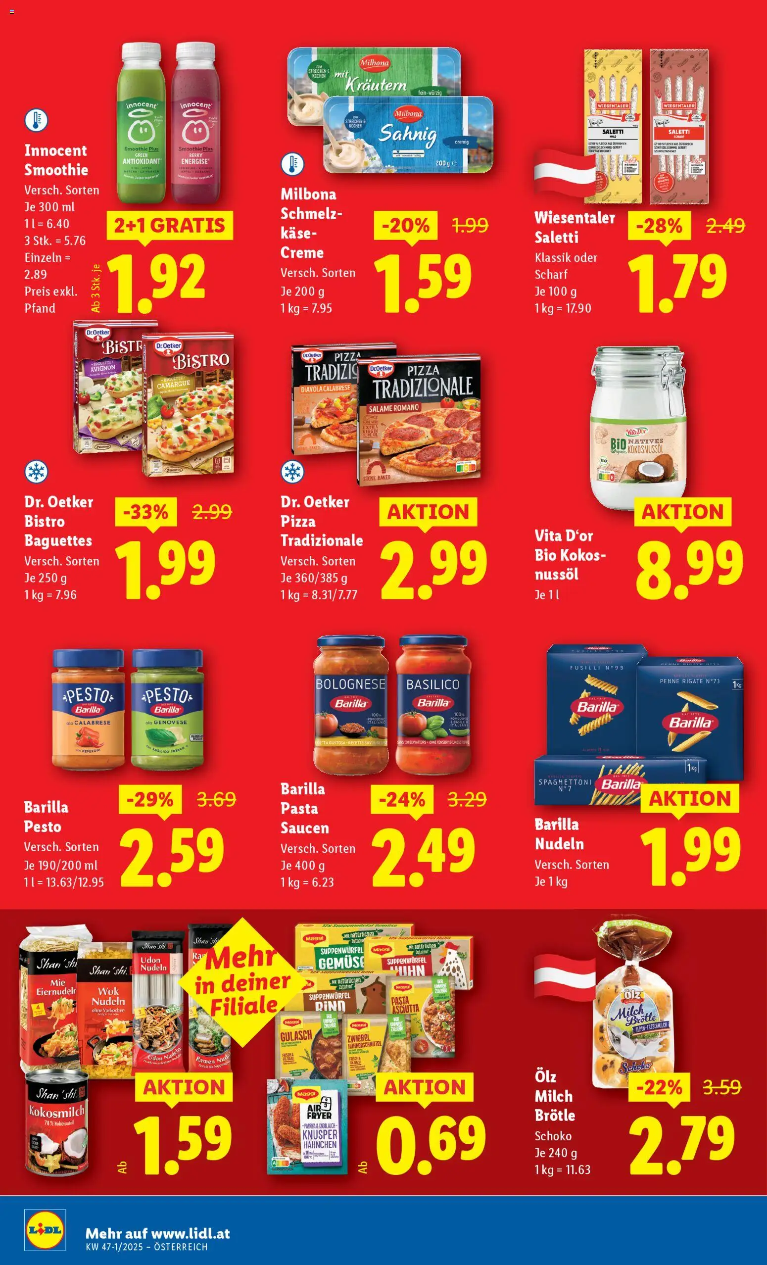 Lidl Flugblatt - Altenmarkt im Pongau, St. Johann im Pongau, Zell am See gültig ab 13.11.2025 | Seite: 42 | Produkte: Pasta, Gemüse, Knoblauch, Jääkaappipakastin
