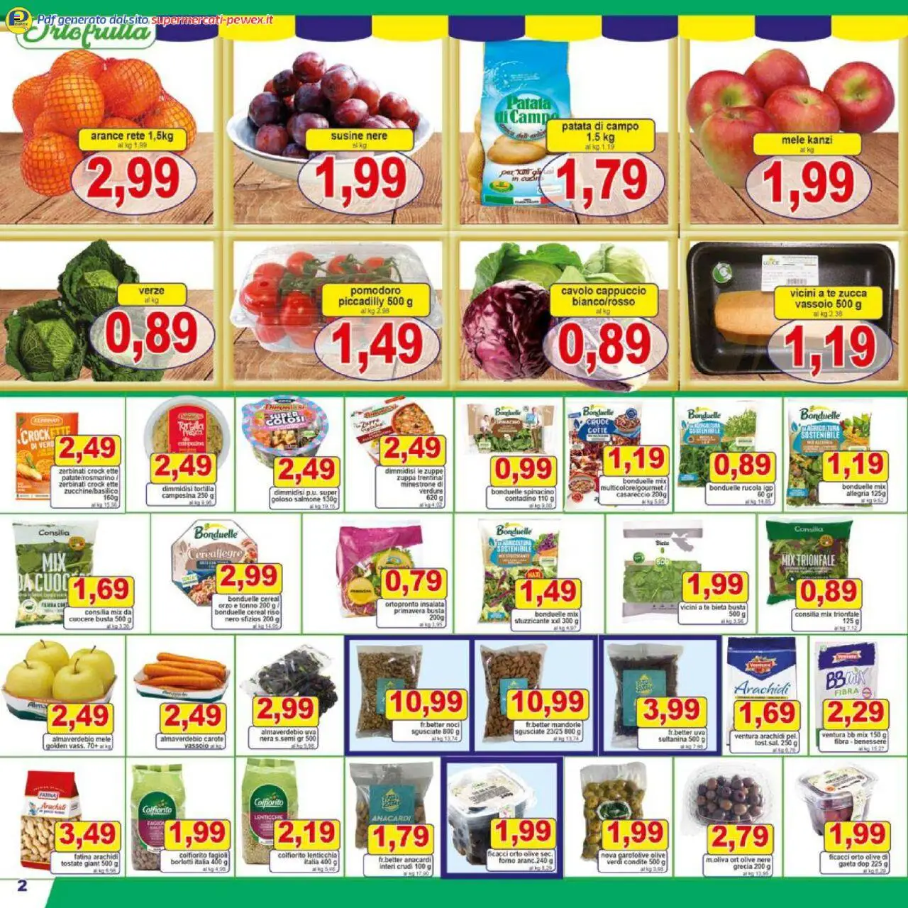 Volantino Pewex del 08.10.2025 | Pagina: 2 | Prodotti: Insalata, Verdure, Tonno, Vassoio