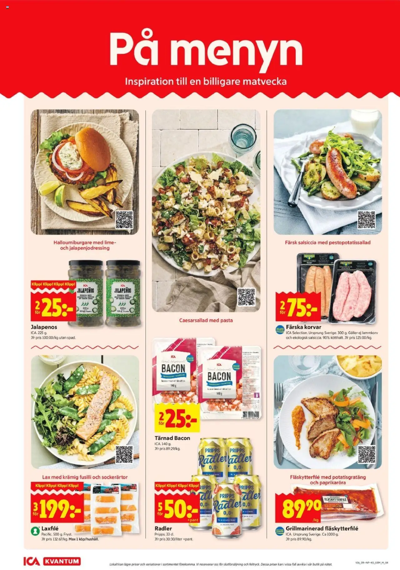 ICA Kvantum reklamblad aktuell från 23.06.2025 | Sida: 4 | Produkter: Fläskytterfilé, Lax, Chili, Lime