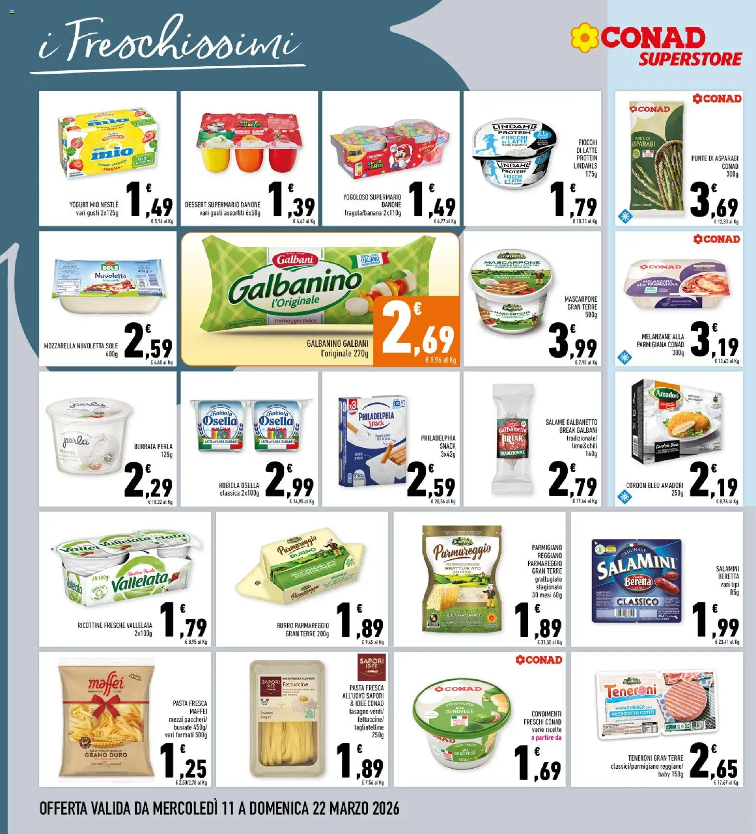Volantino Conad del 11.03.2026 | Pagina: 16 | Prodotti: Yogurt, Fiocchi, Burro, Asparagi