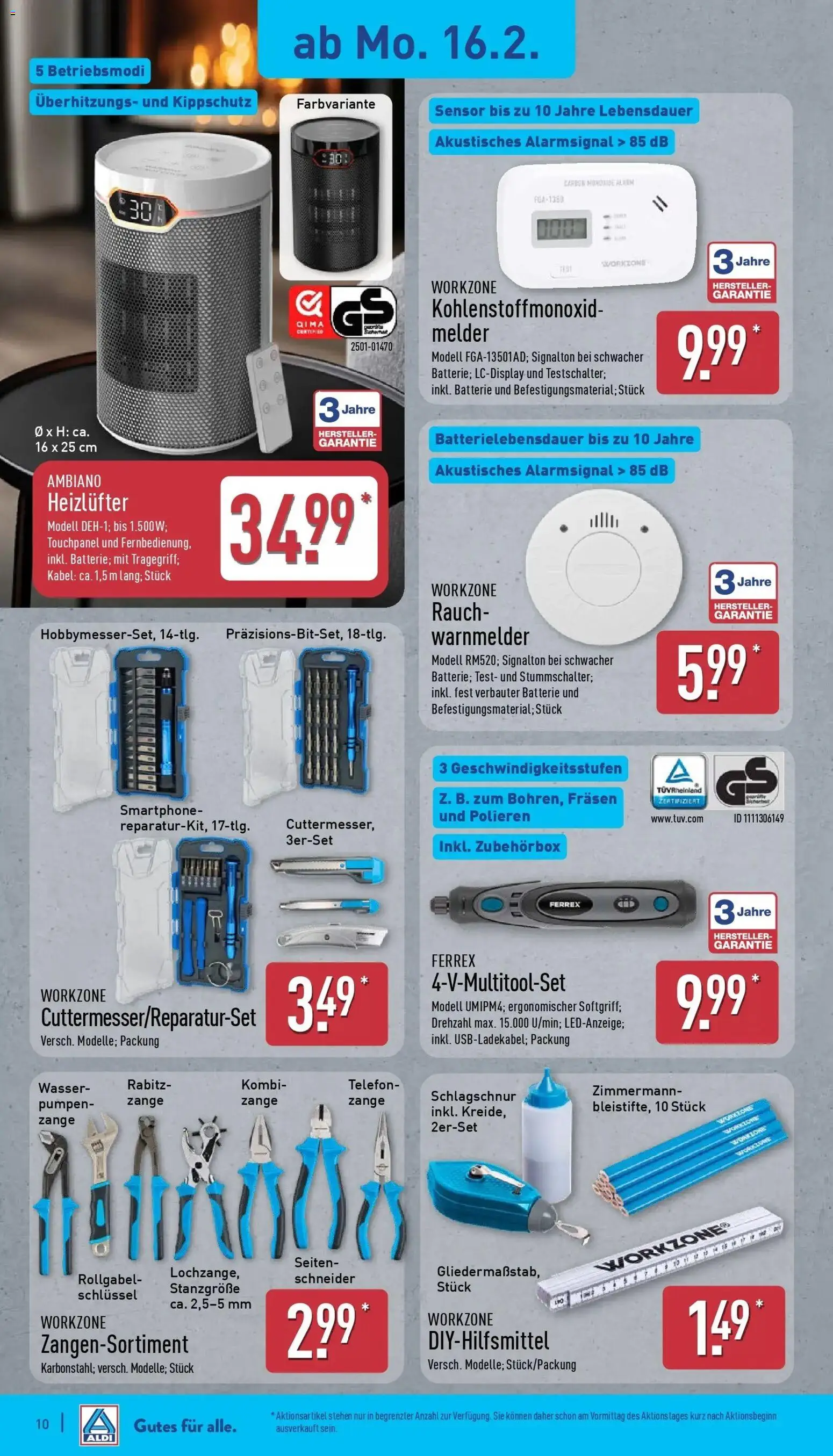 Aldi Wochenangebote – gültig ab 16.02.2026 | Seite: 15 | Produkte: Batterie, Wasser, Telefon, Smartphone