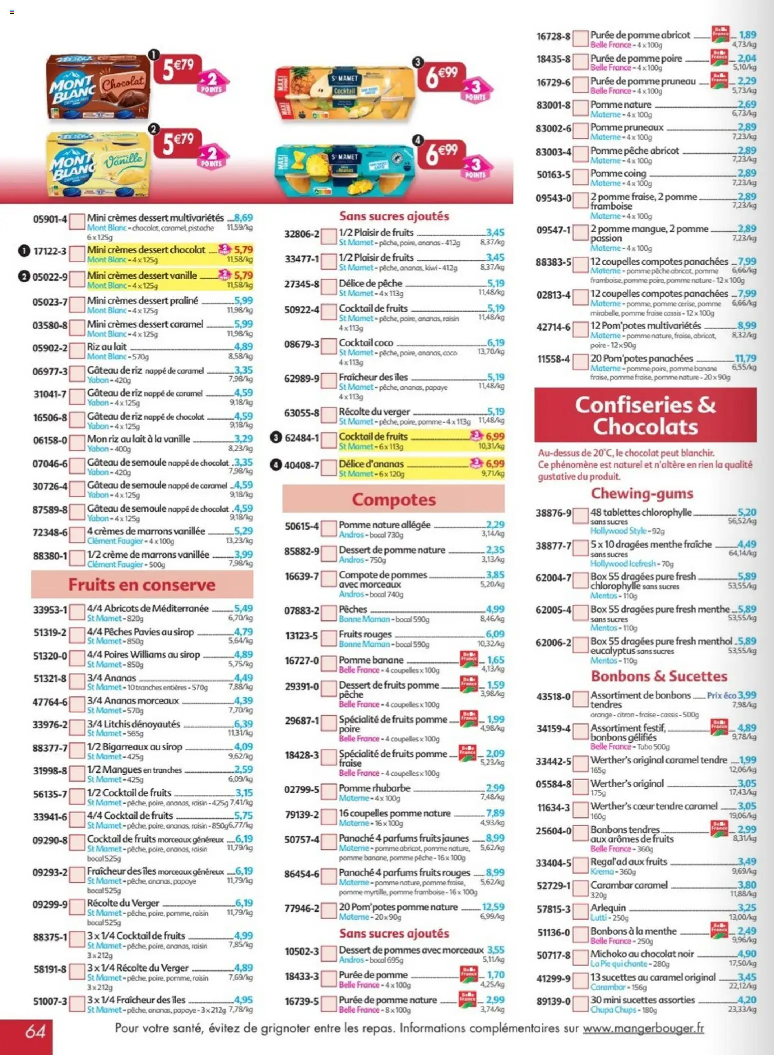 {H1} | Page: 64 | Produits: Citron, Raisin, Ananas, Kiwi