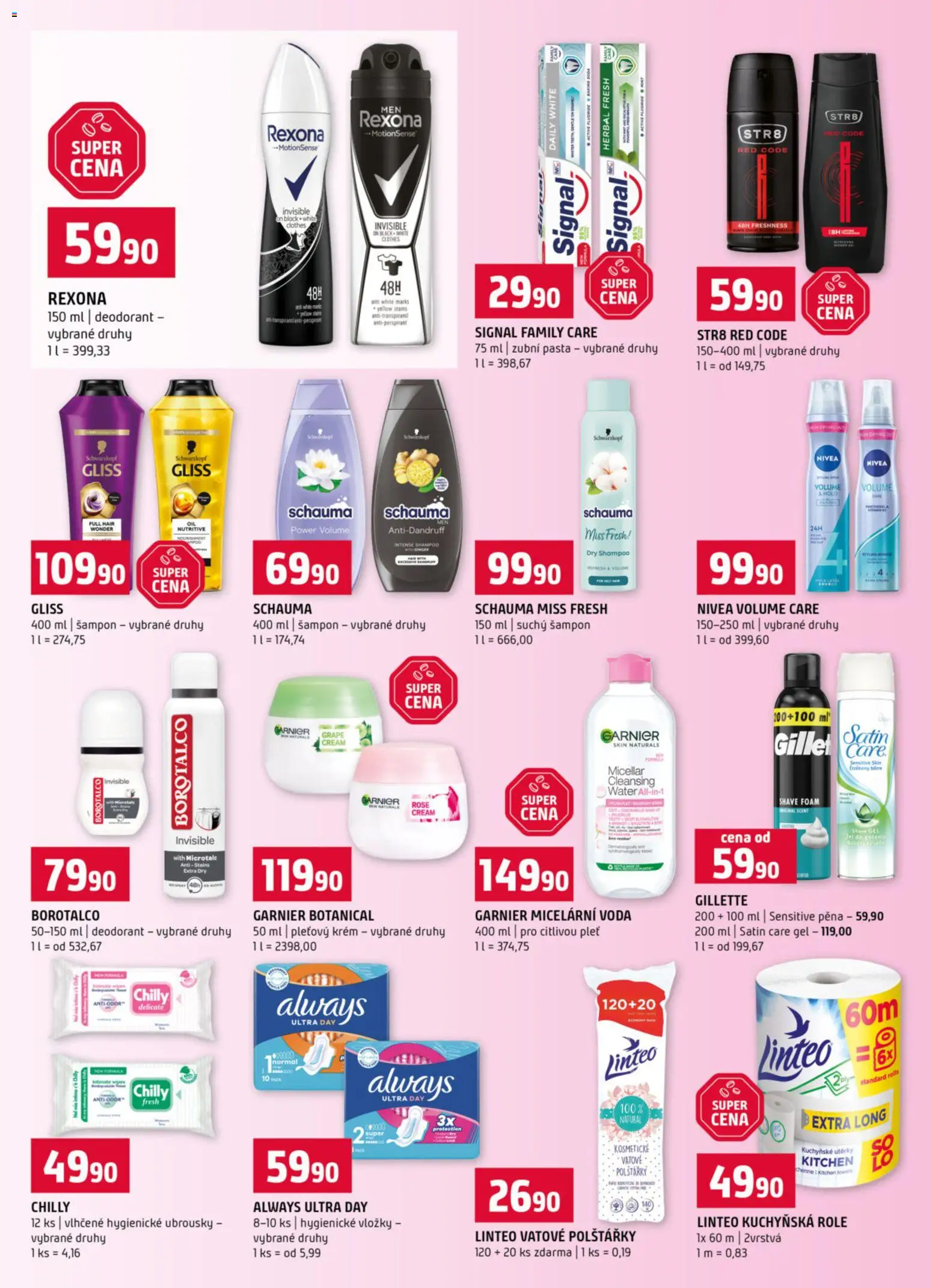 Terno leták od 04.02.2026 | Strana: 14 | Produkty: Zubní pasta, Nivea, Kuchyňské utěrky, Suchý šampon