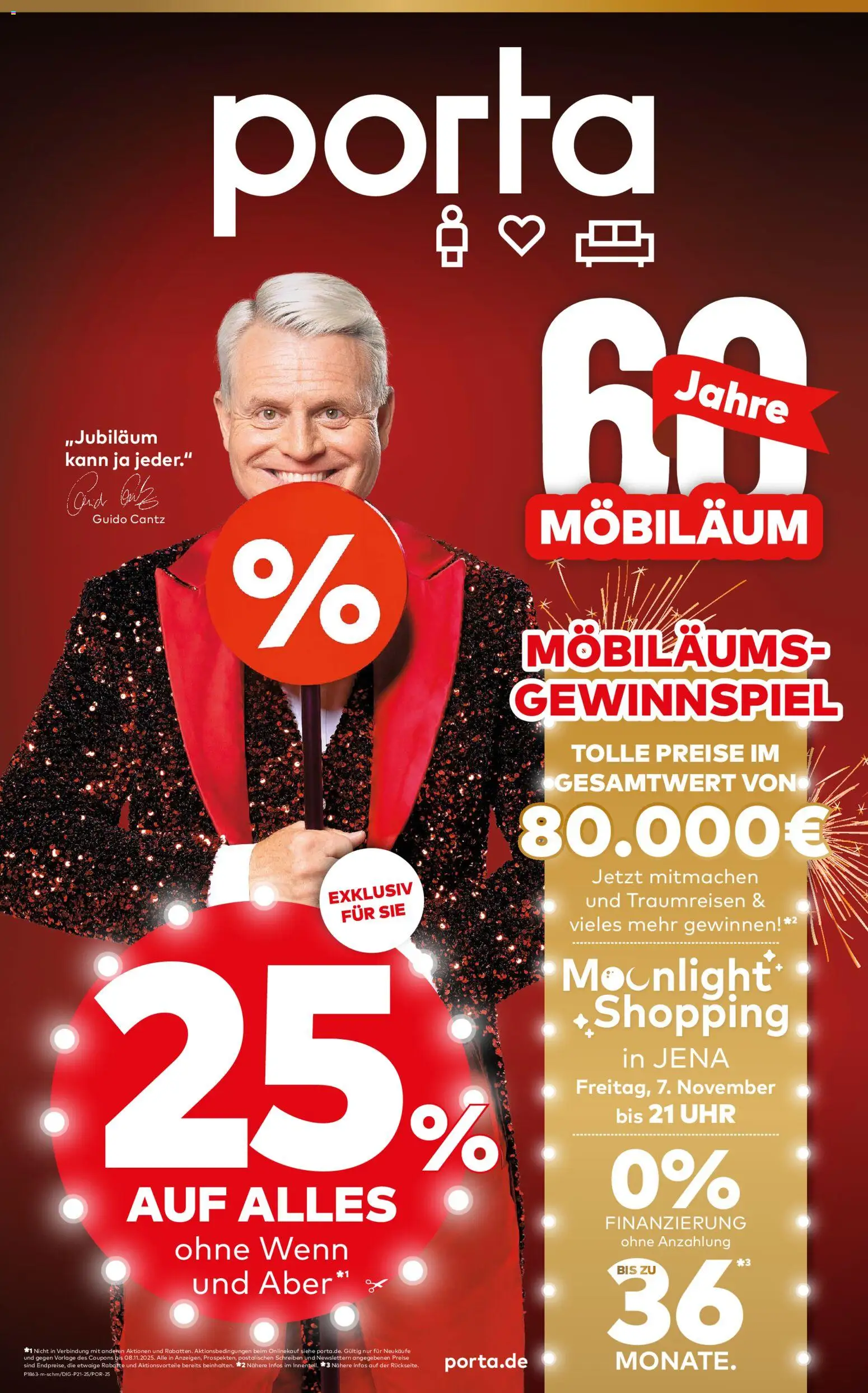 Porta! Möbiläum bei porta mit 25% auf ALLES, ohne Wenn und Aber - Jena – gültig ab 03.11.2025 | Seite: 1 | Produkte: Uhr