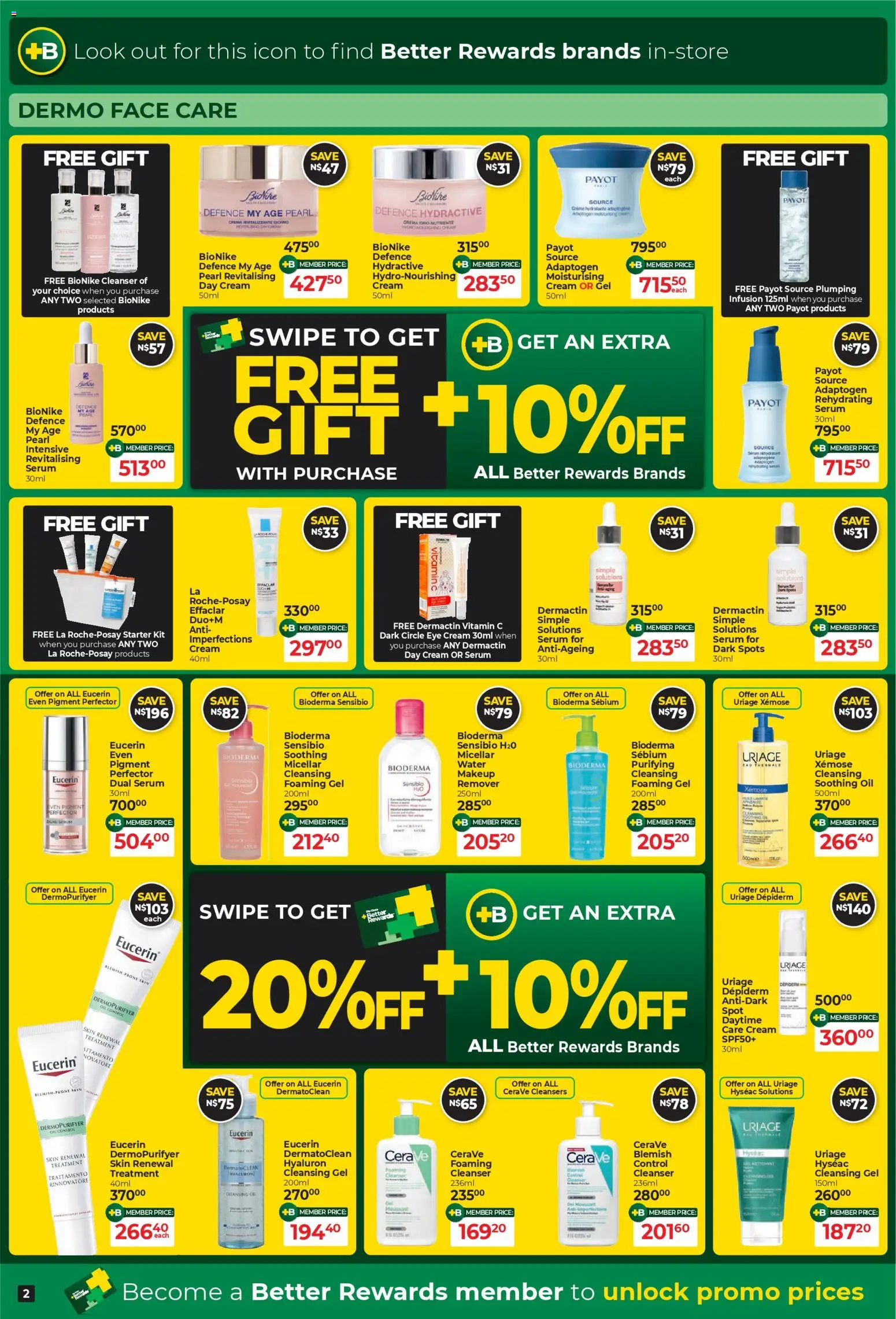 New Dis-Chem catalogue – valid from 24.11.2025 | Page: 2 | Products: Micellar water, Water, Day cream, Foaming cleanser