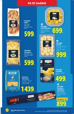 ITALIAMO Pizzatészta, sütőpappíral Külön csomagolt paradicsomszósszal - amely érvényes a következő dátumtól: 01.04.2026 | Oldal: 48 | Termékek: Cannelloni, Pizza, Gnocchi, Száraztészta