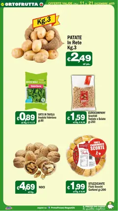Anteprima del volantino Volantino Primo Prezzo	 valido a partire dal 11.12.2025 | Pagina: 28 | Prodotti: Valeriana, Patate, Noci, Arachidi