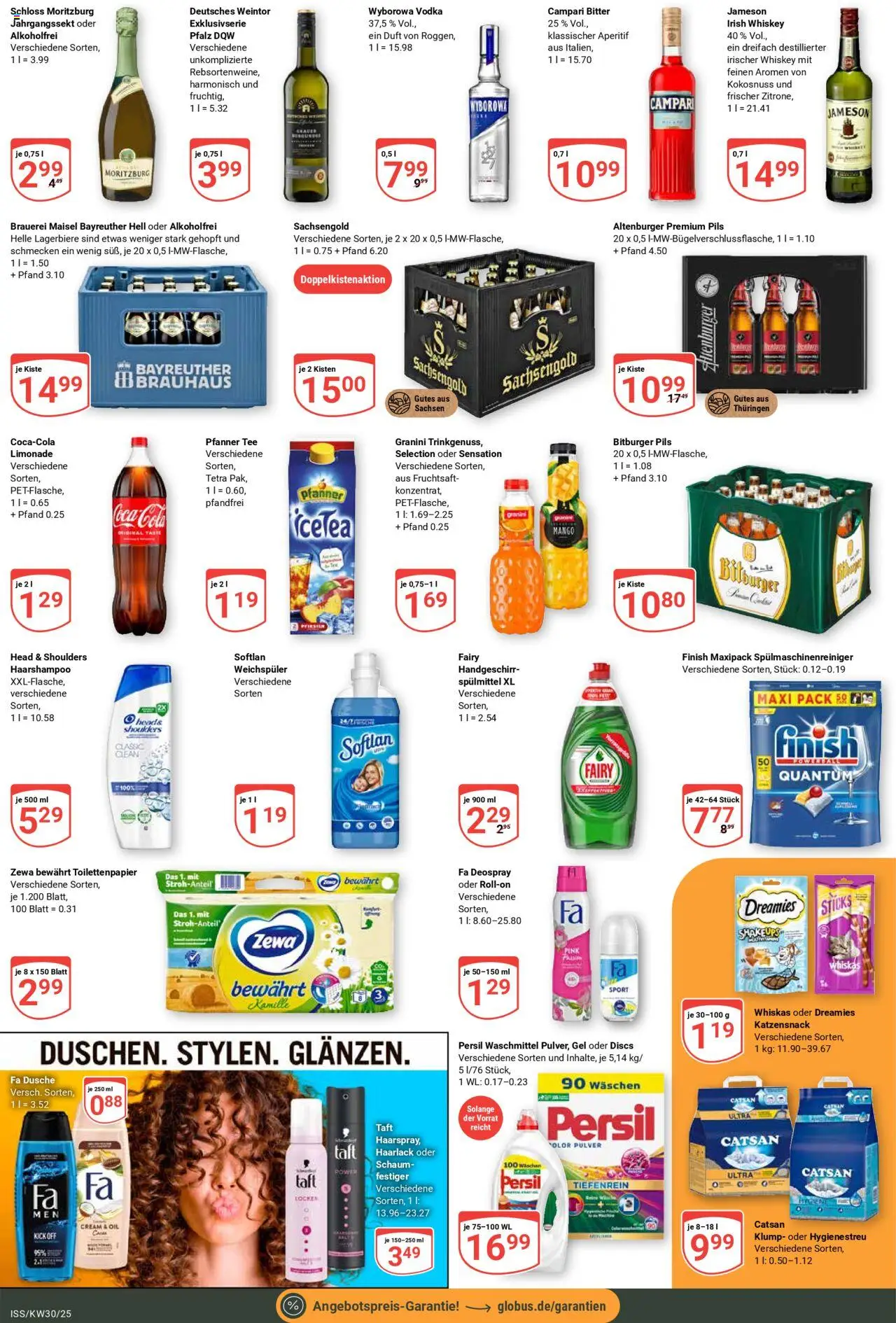Globus Prospekt 	 - gültig ab dem 21.07.2025 | Seite: 4 | Produkte: Catsan, Finish, Waschmittel, Persil