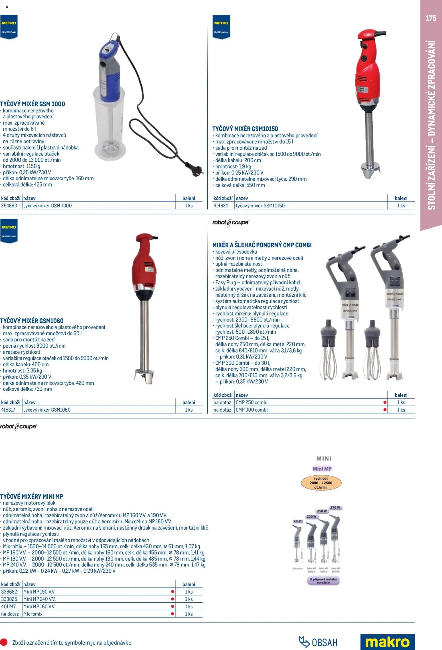 Makro leták - Gastro vybavení a zařízení od 01.02.2026 | Strana: 175 | Produkty: Blok, Váha, Robot, Potraviny