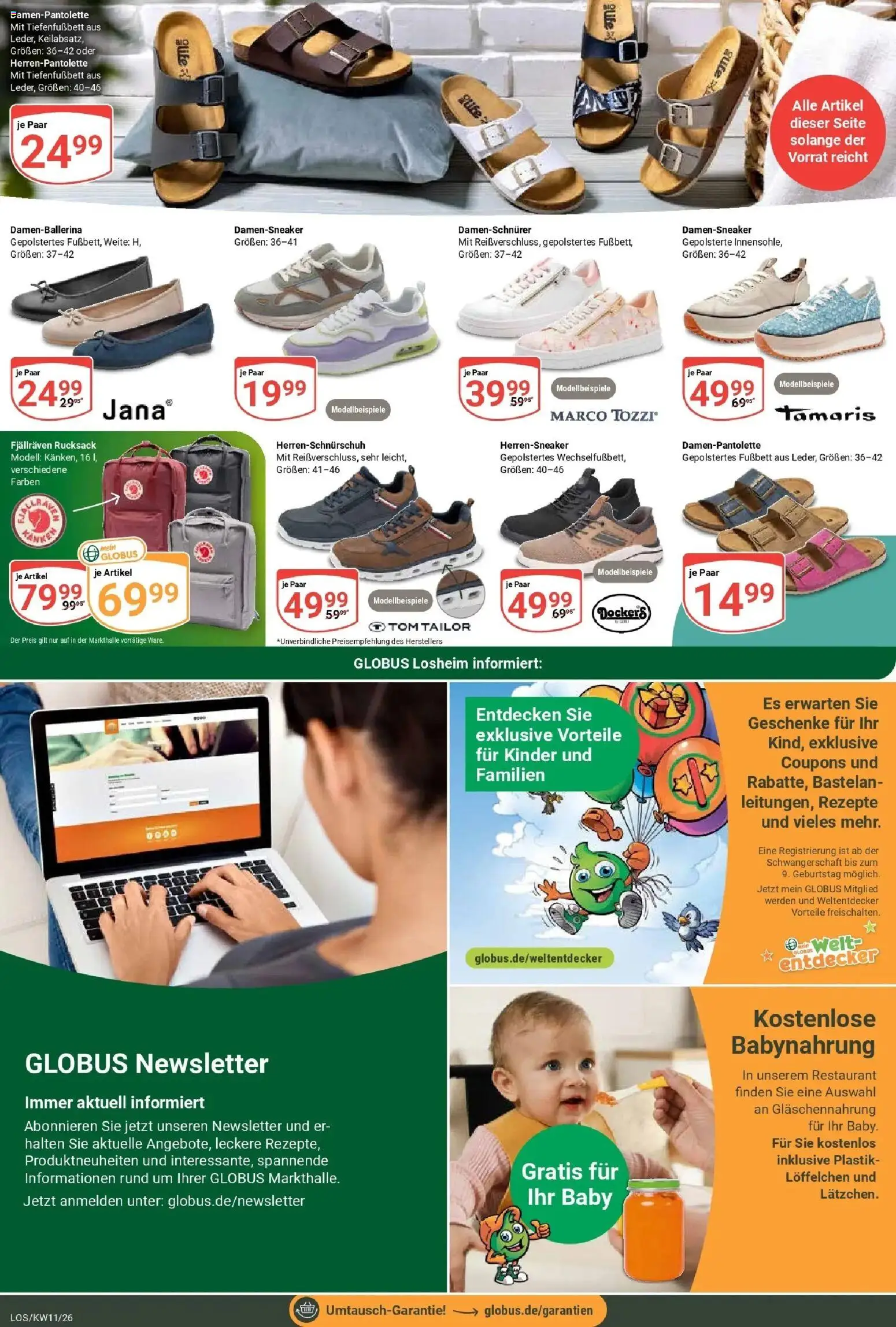 Globus prospekt Losheim Am See	 – gültig ab 09.03.2026 | Seite: 24 | Produkte: Babynahrung, Rucksack