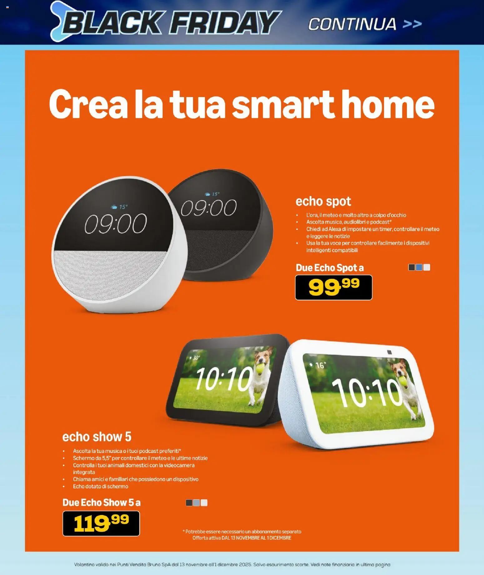 Volantino BRUNO del 13.11.2025 | Pagina: 42 | Prodotti: Schermo, Videocamera
