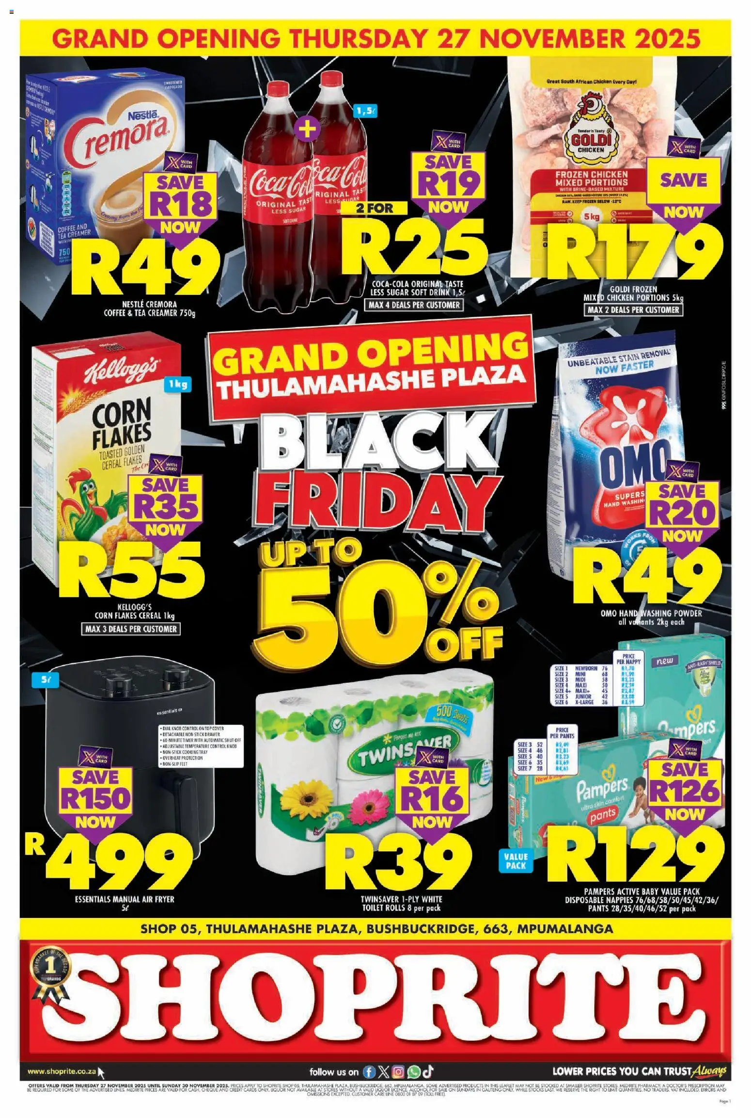 New Shoprite catalogue – valid from 27.11.2025 | Page: 1 | Products: Pants, Powder, Tea, Flakes