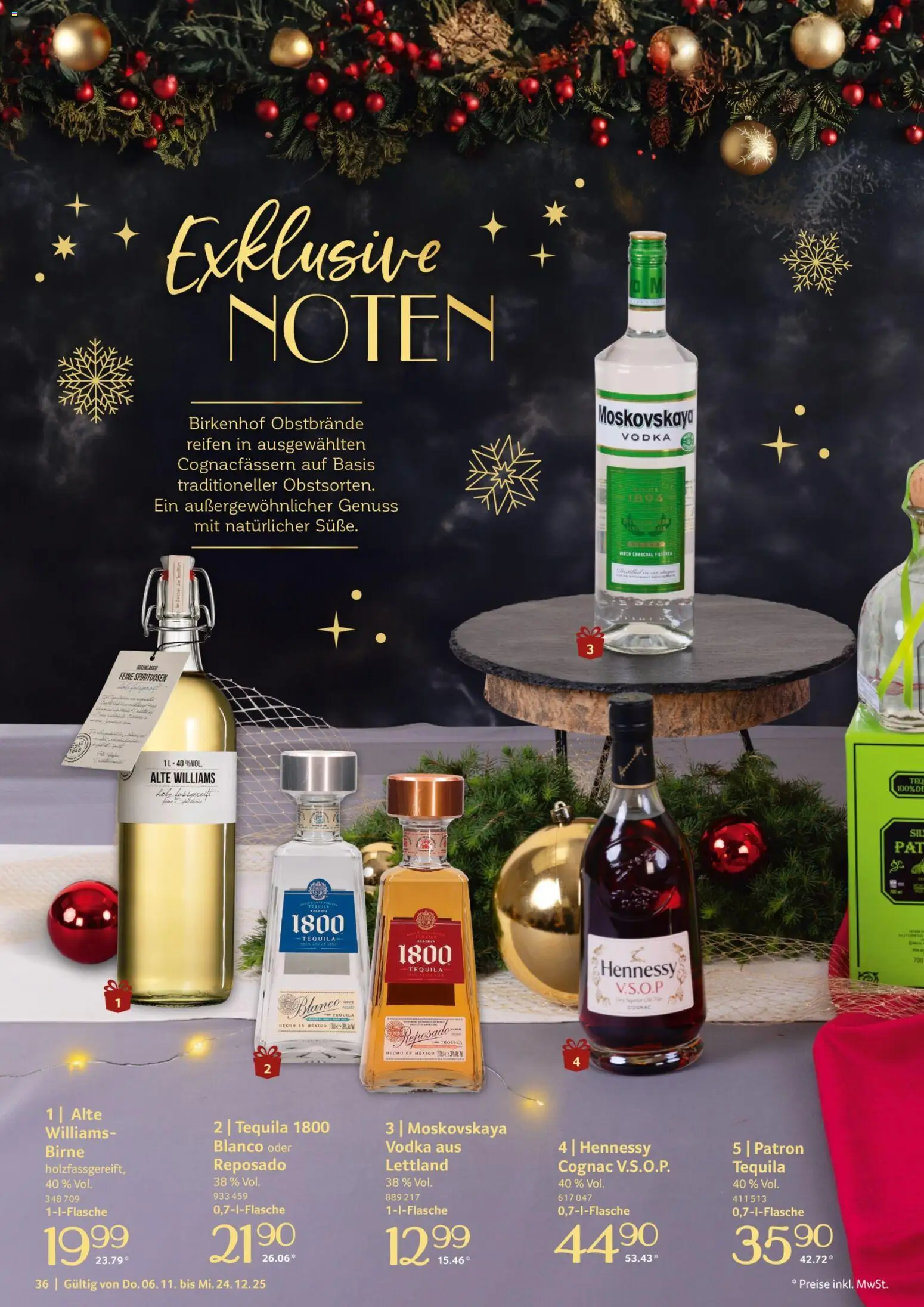 Selgros Genussmomente – gültig ab 06.11.2025 | Seite: 36 | Produkte: Tequila, Birne, Vodka