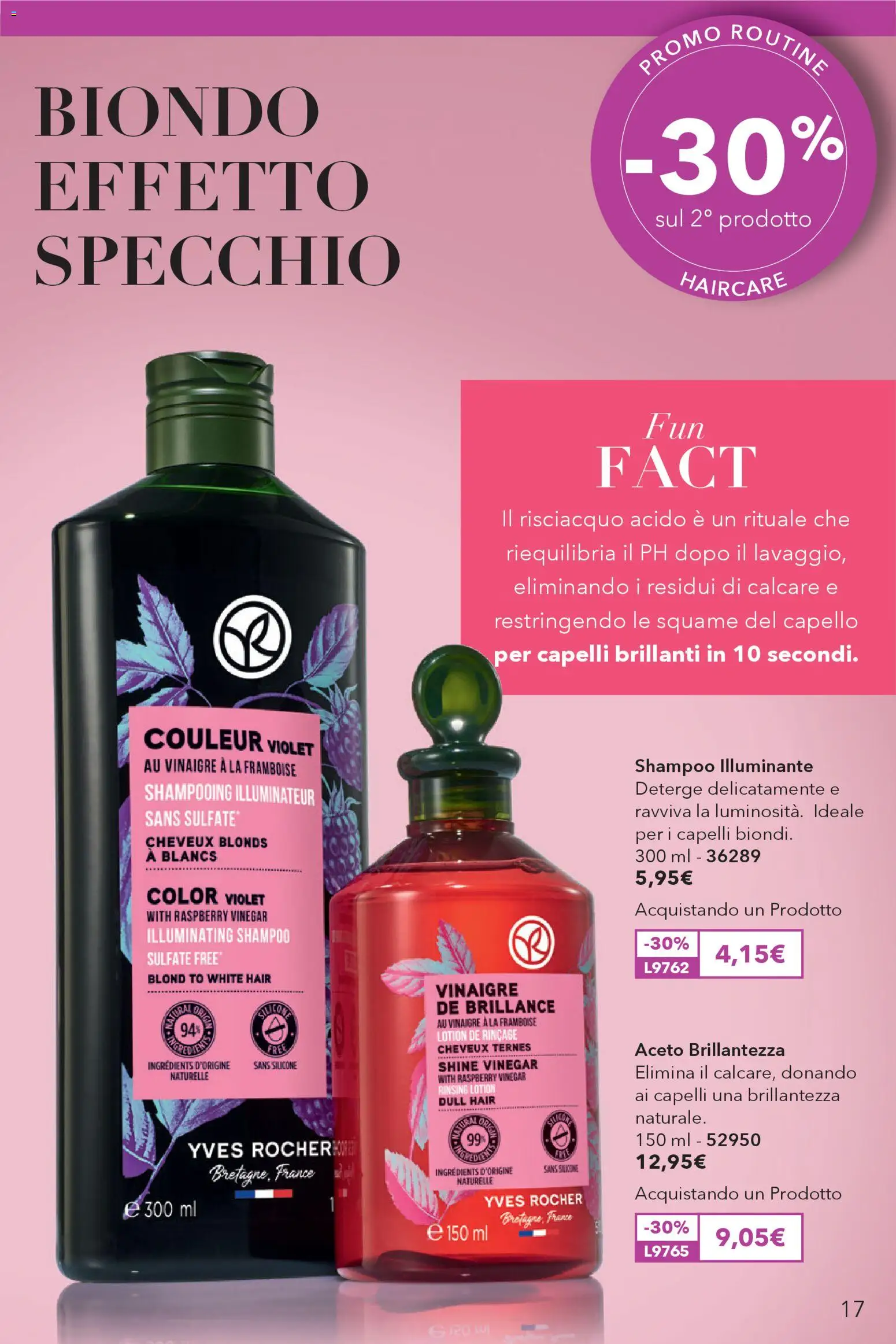 Volantino Yves Rocher del 02.04.2026 | Pagina: 17 | Prodotti: Shampoo, Aceto, Silicone, Specchio