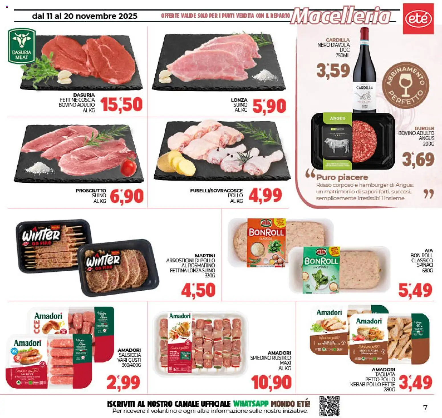 Volantino Eté del 11.11.2025 | Pagina: 7 | Prodotti: Rosmarino, Pollo, Hamburger, Arrosticini