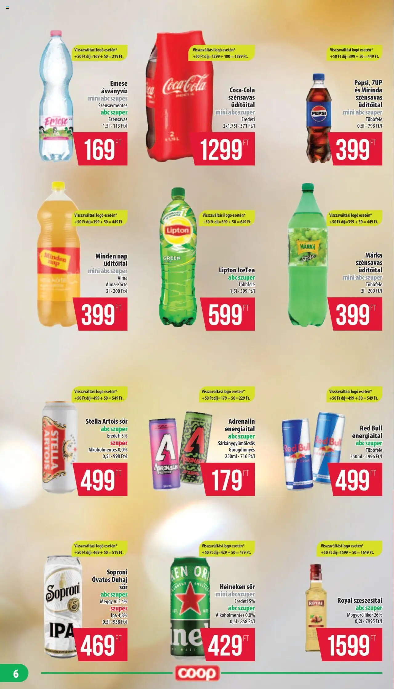 COOP akciós ujság - amely érvényes a következő dátumtól: 24.10.2025 | Oldal: 6 | Termékek: Mogyoró, Meggy, Stella artois, Likőr