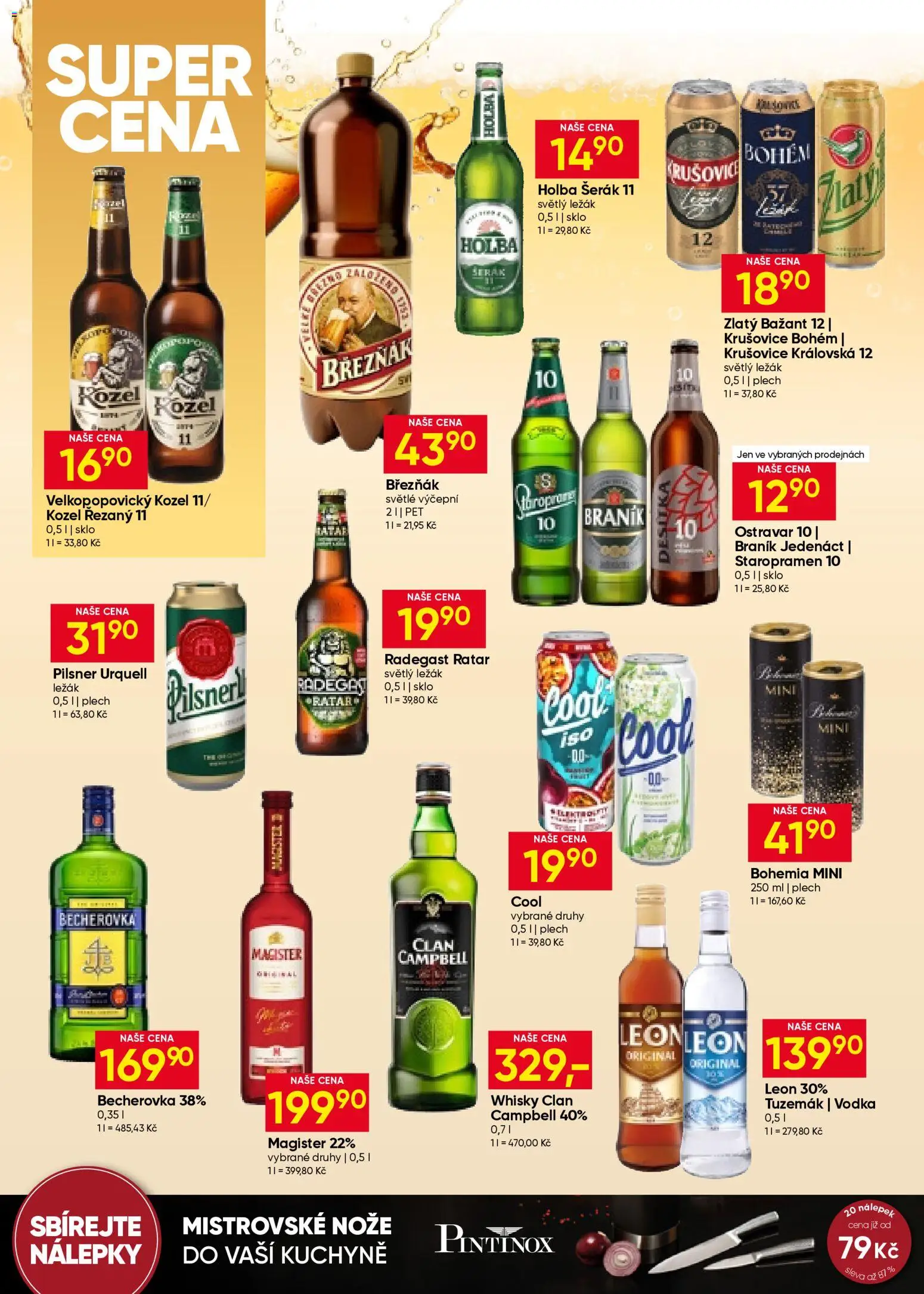 Hruška leták od 29.04.2026 | Strana: 10 | Produkty: Staropramen 10, Krušovice Bohém, Vodka, Holba šerák 11