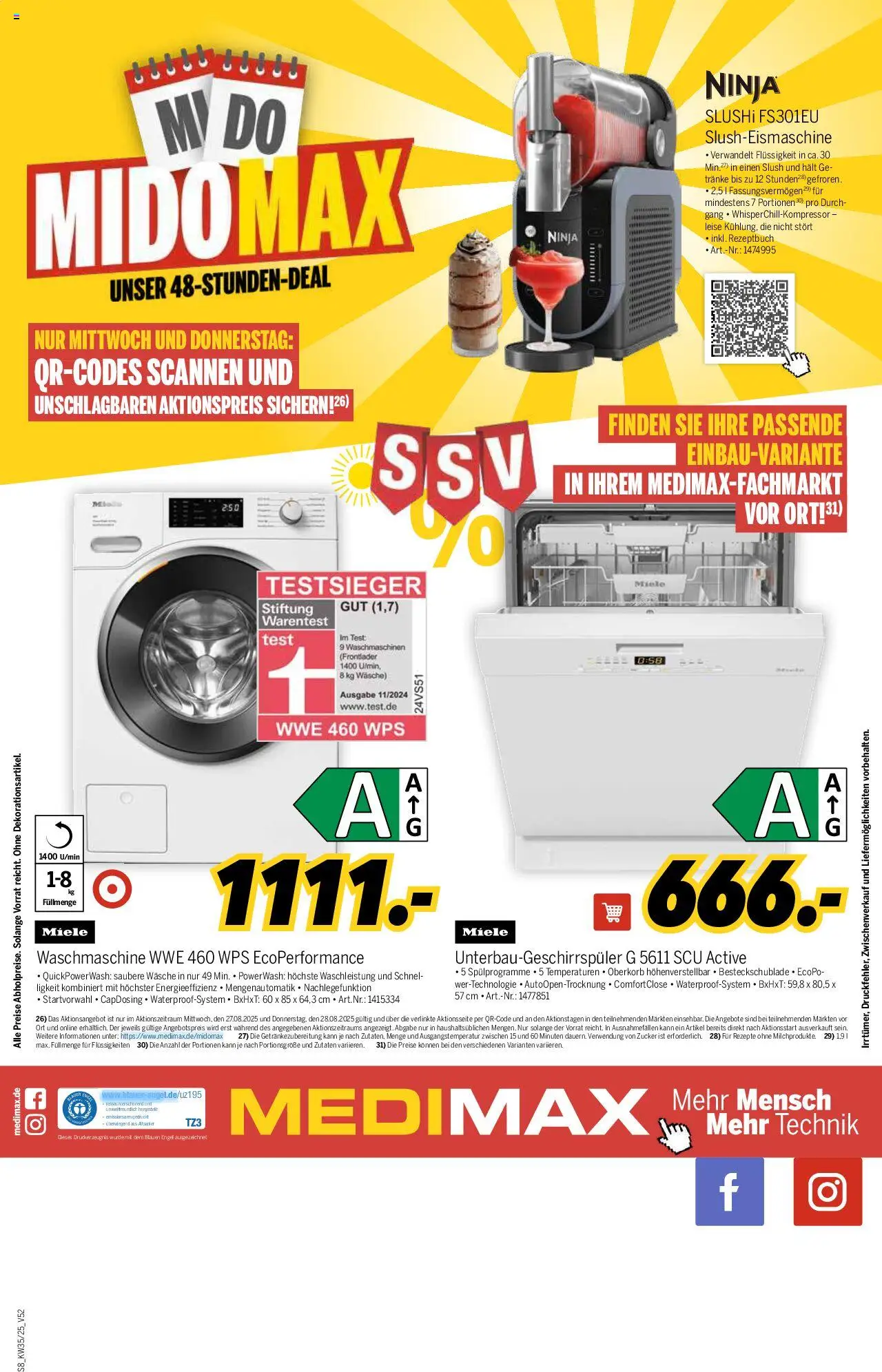 Medimax Prospekt 	 - gültig ab dem 22.08.2025 | Seite: 8 | Produkte: Miele, Waschmaschine, Zucker
