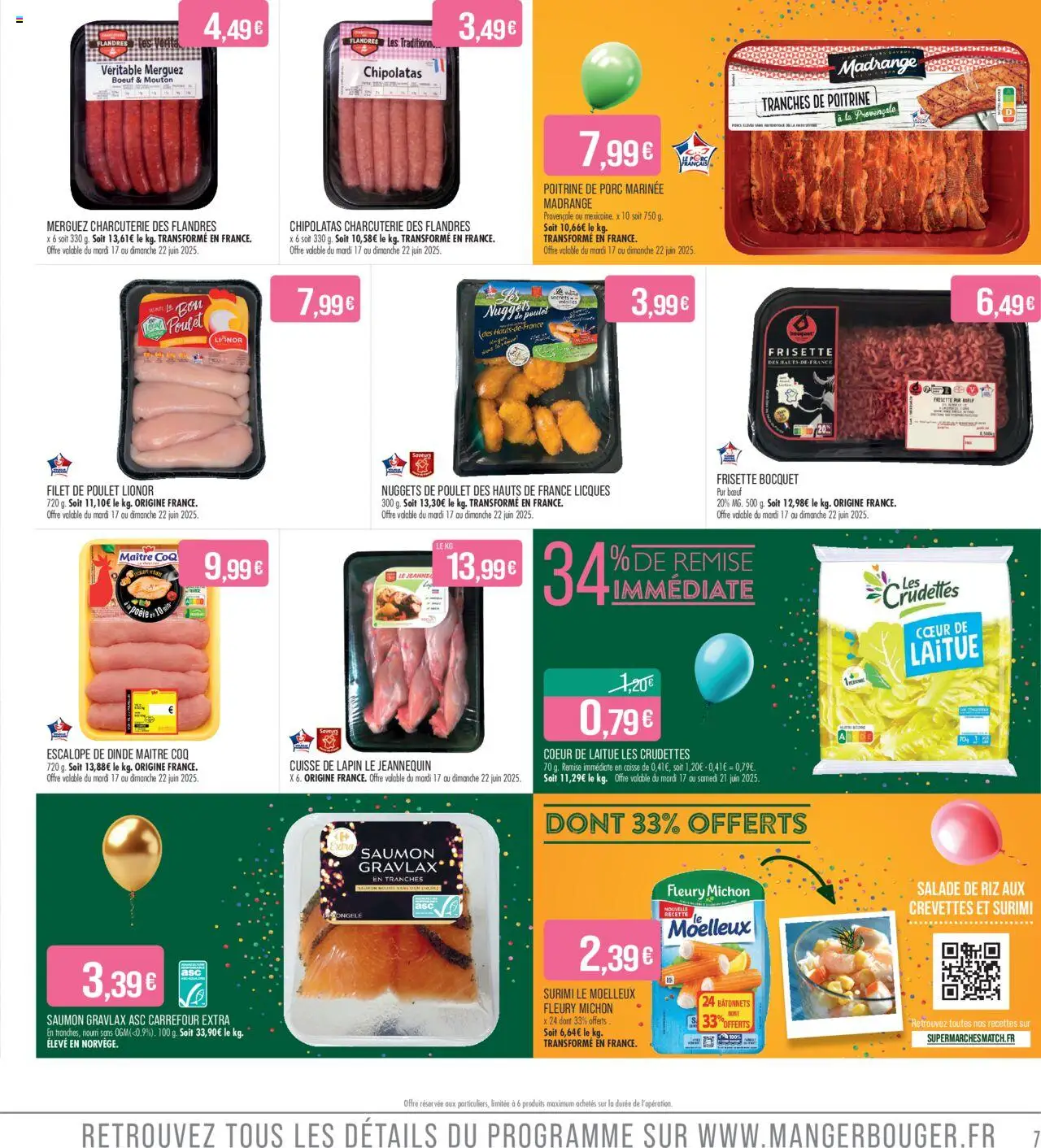  | Page: 7 | Produits: Laitue, Poitrine de porc, Merguez, Saumon