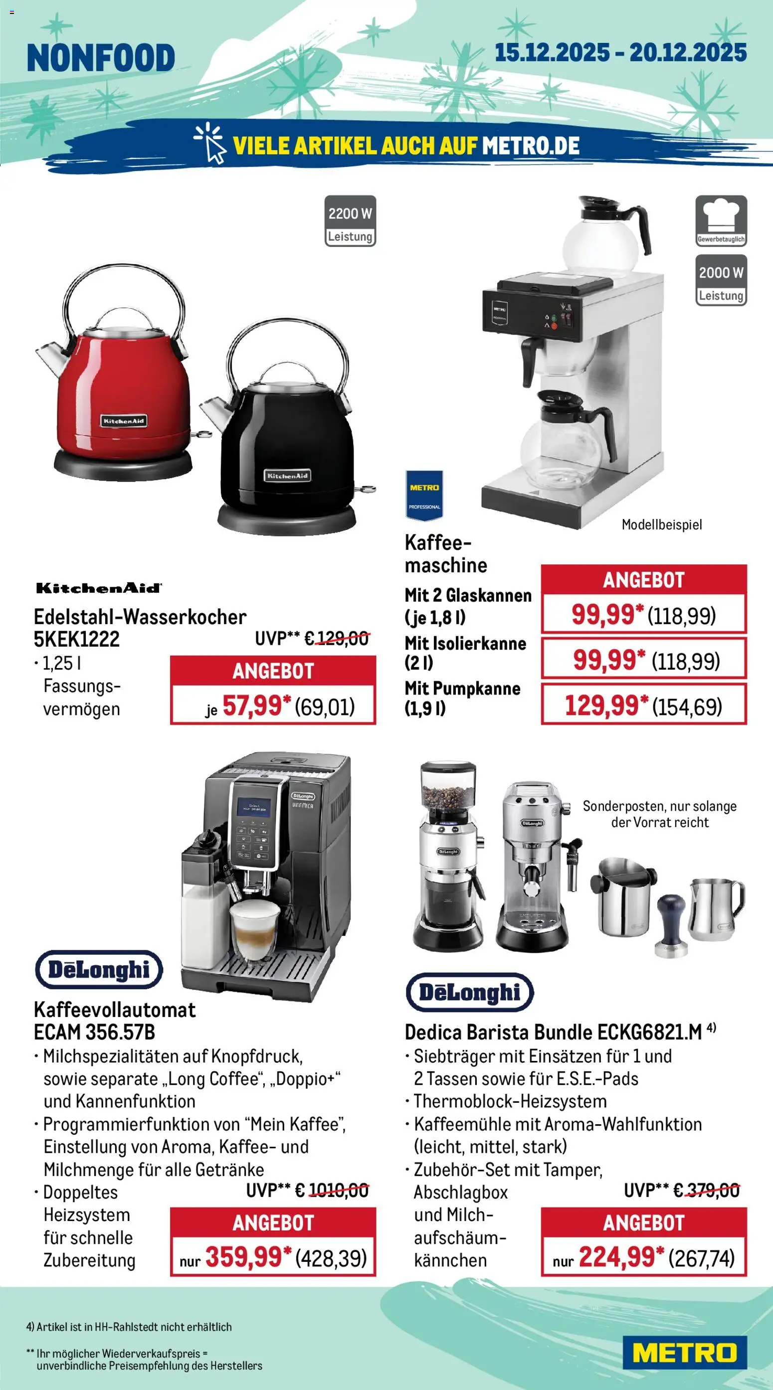 Metro Prospekt 	 – gültig ab 15.12.2025 | Seite: 21 | Produkte: Milch, Kaffee, Kaffeevollautomat