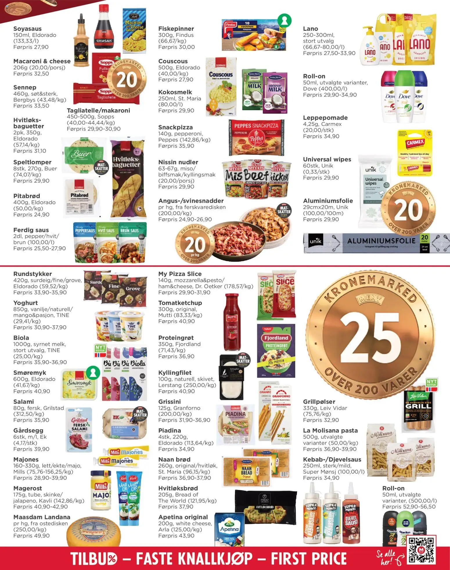 {H1} | Side: 5 | Produkter: Pizzadej, Saus, Лінійка, Målarfärg