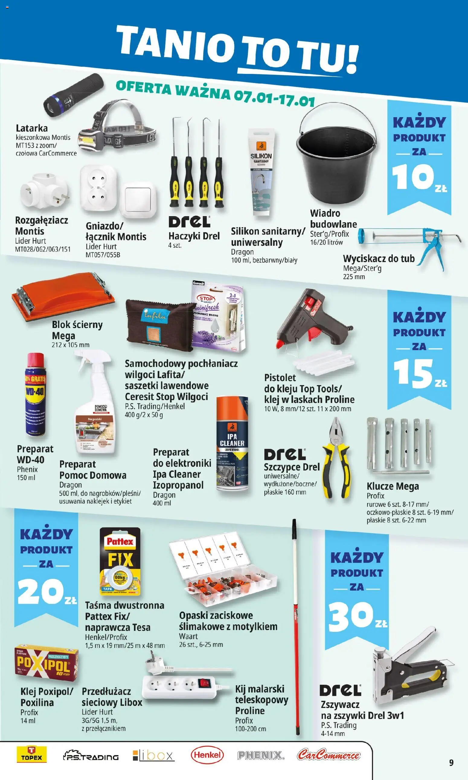 E.Leclerc Gazetka od 07.01.2026 | Strona: 9 | Produkty: Top, Cleaner, Przedłużacz