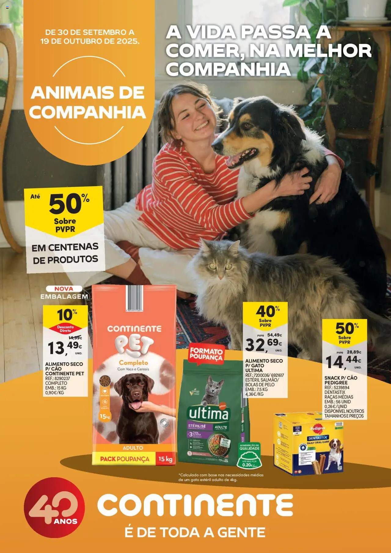 Continente - Animais de companhia: A vida passar a comer, na melhor companhia │ válido de 30.09.2025 | Página: 1 | Produtos: Base, Cereais